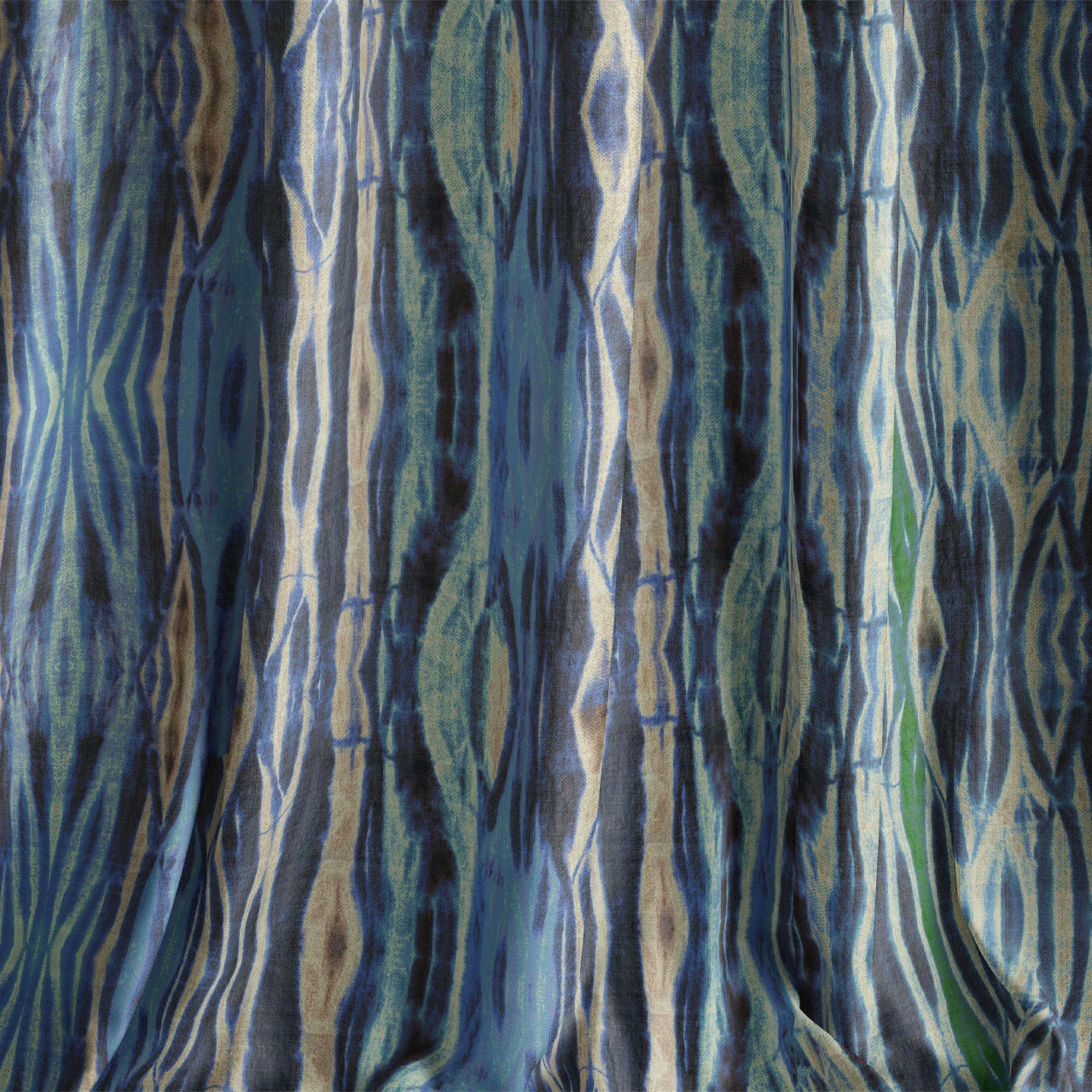 Azure Arashi Velvet Fabric Sample - Image 2