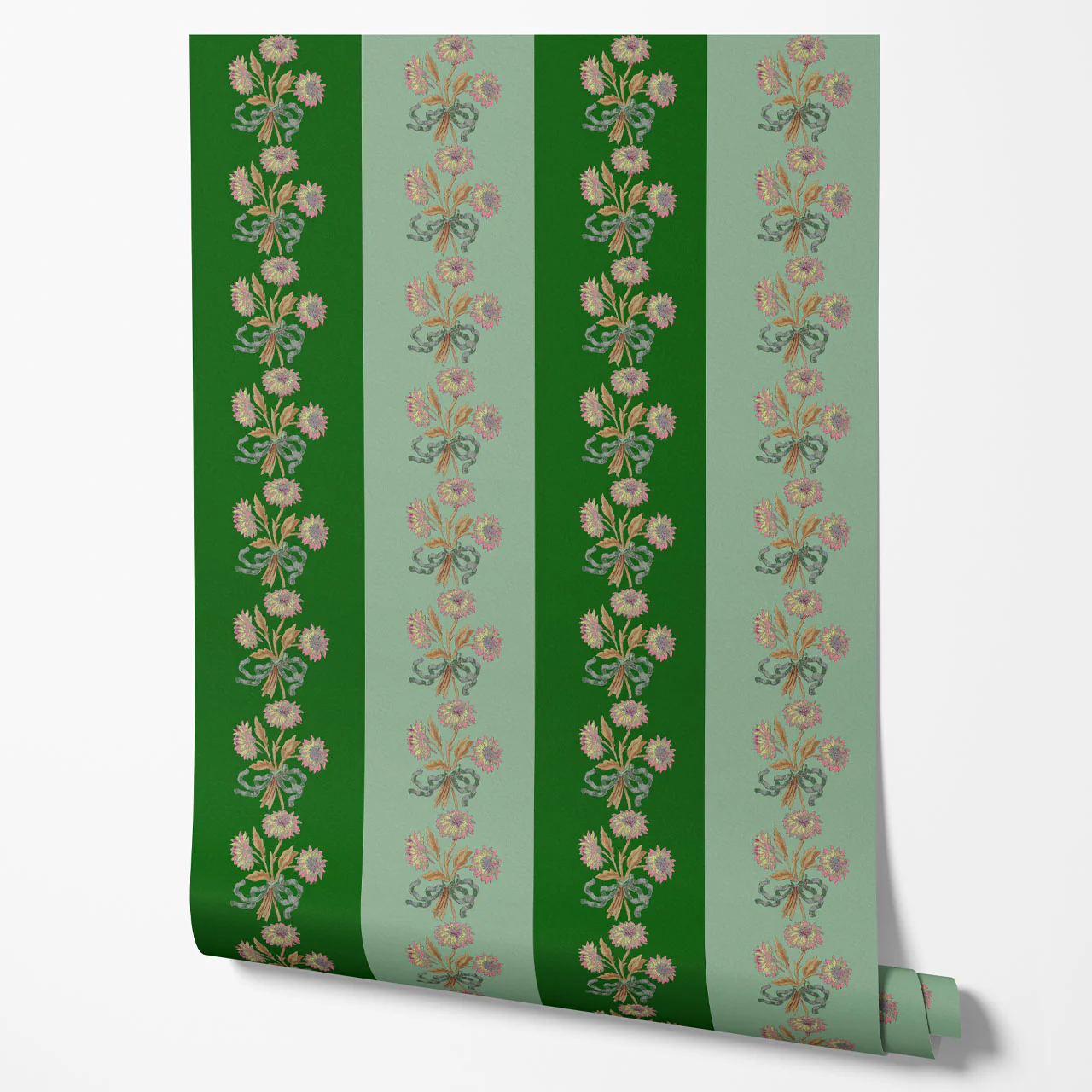 Chateau Stripe Green and Mint Wallpaper - Image 3