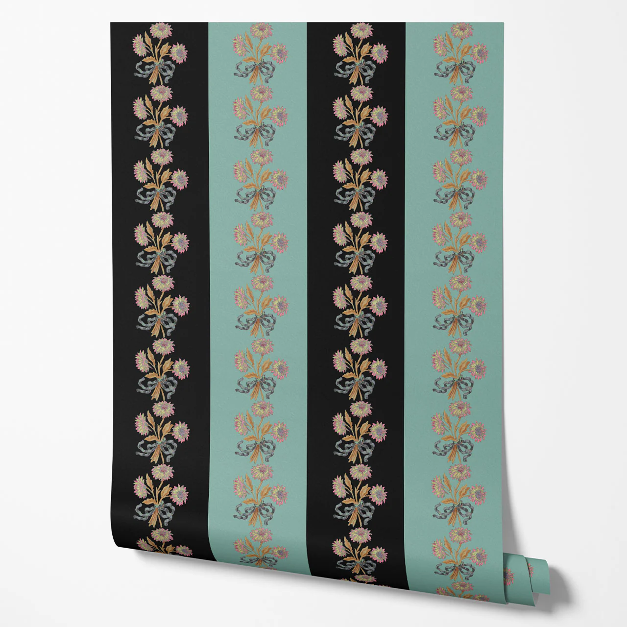 Chateau Stripe Ink and Blue Wallpaper - Image 3