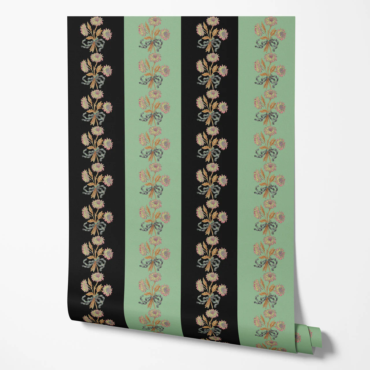 Chateau Stripe Ink and Mint Wallpaper - Image 3