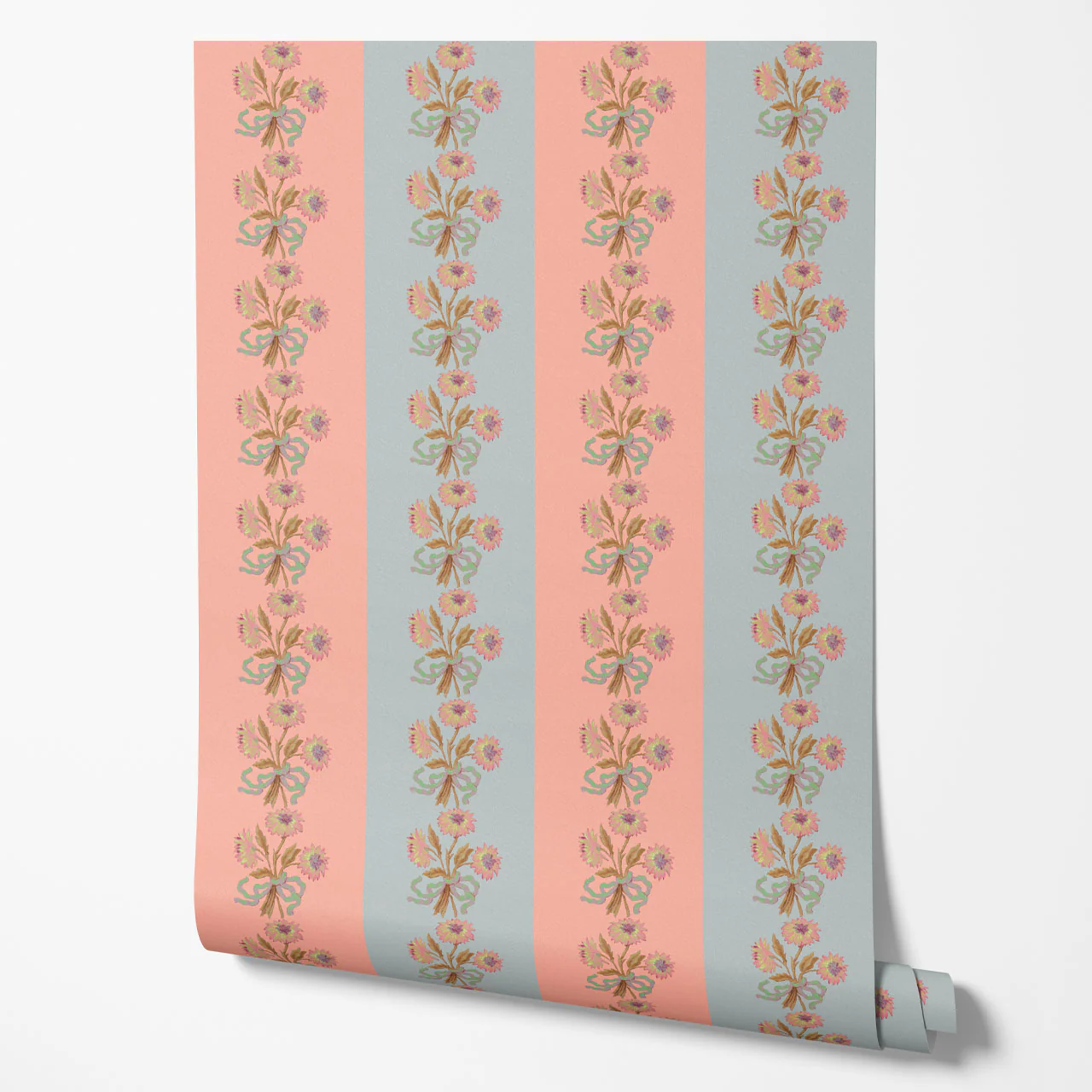 Chateau Stripe Peach and Cloud Wallpaper - Image 3