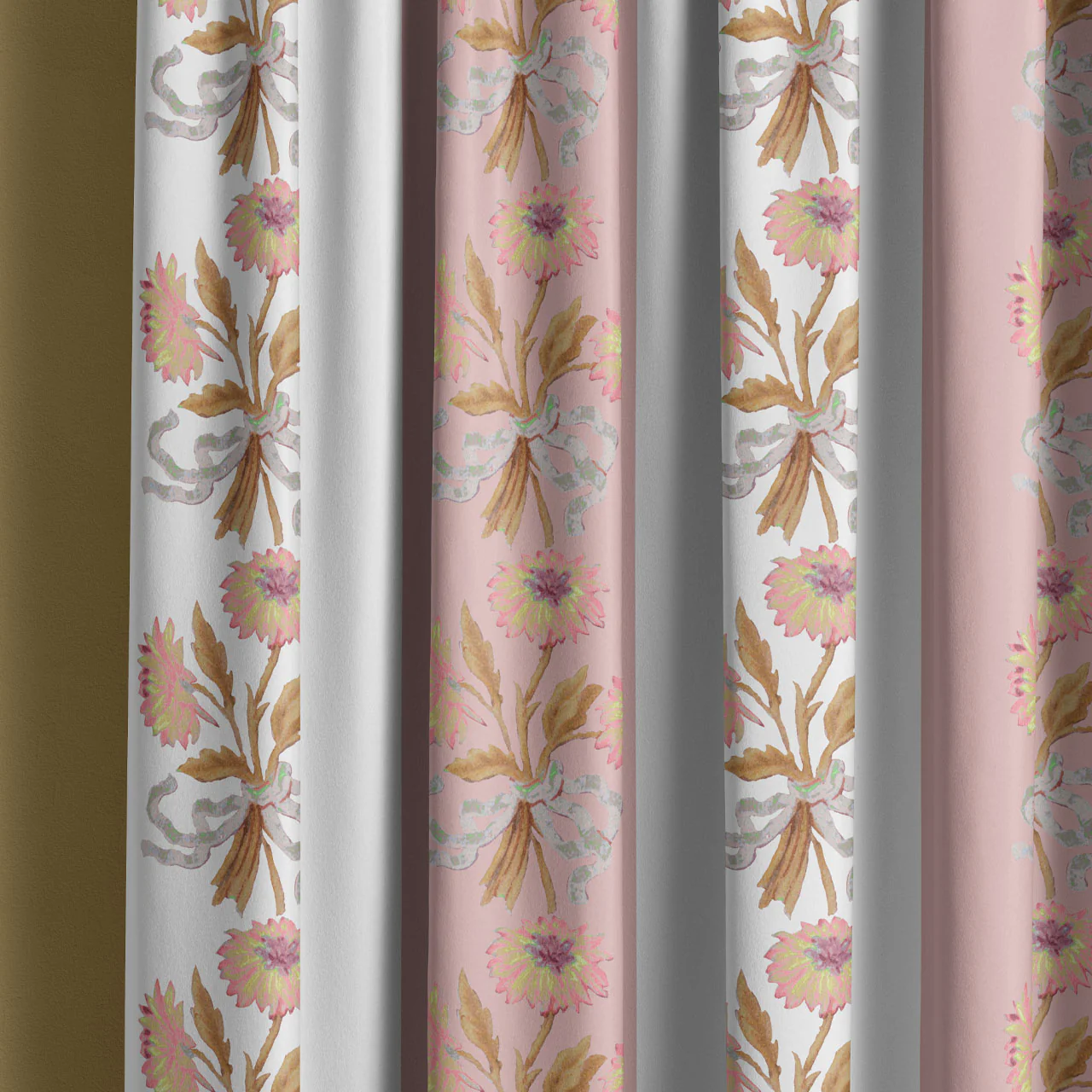 Chateau Stripe Peony and Chalk Recycled Velvet