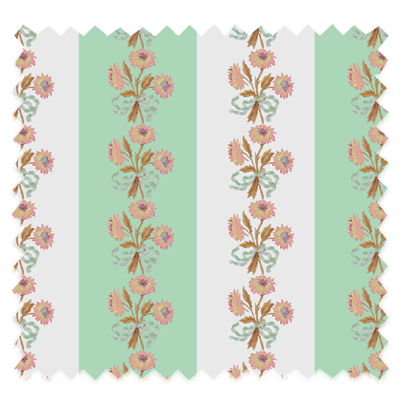 Chateau Stripe Peppermint and Chalk Recycled Velvet - Image 3