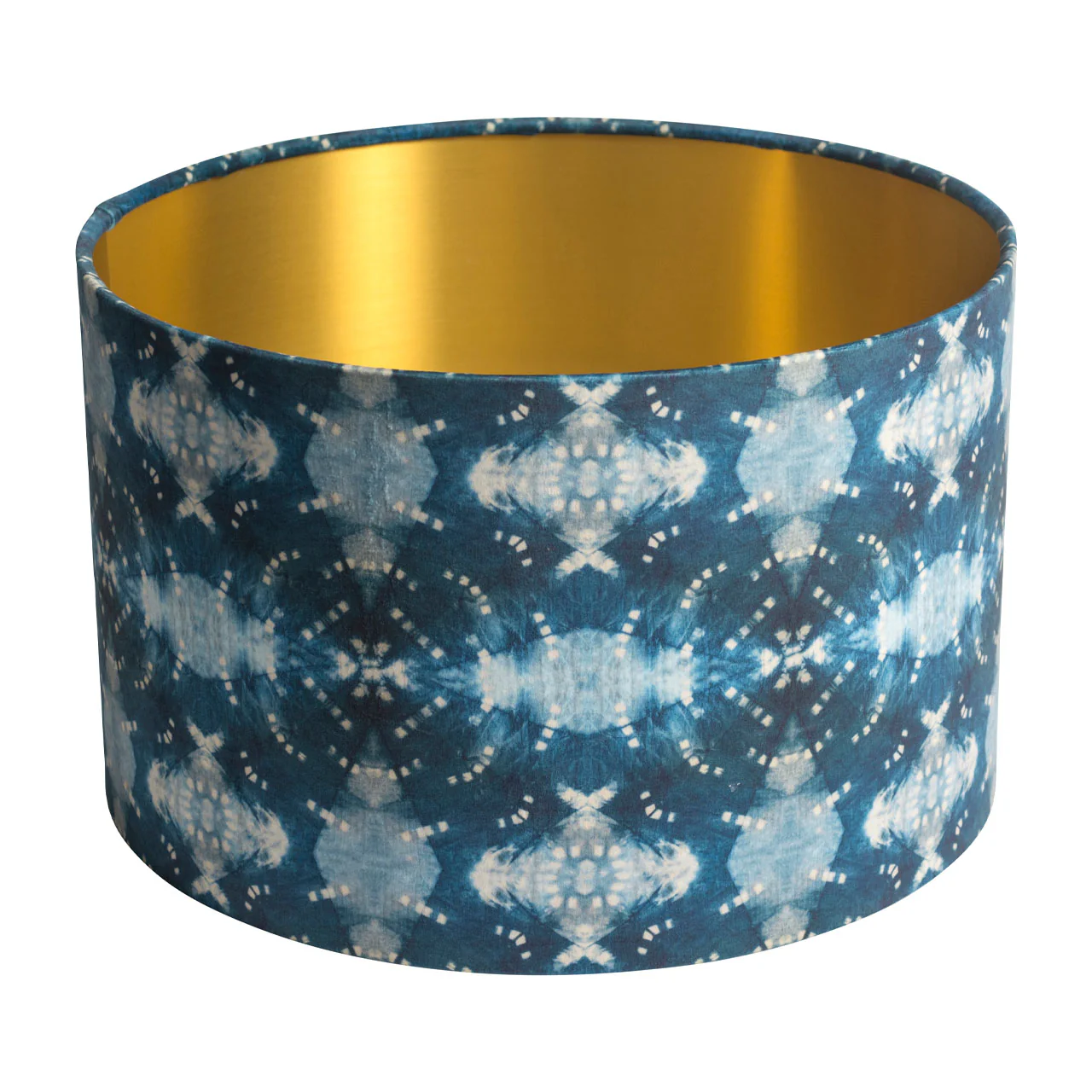 Indigo Itajime Row Drum Lampshade - Image 3