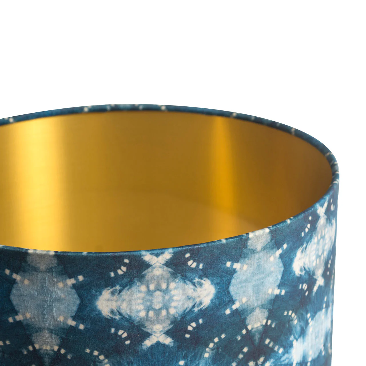 Indigo Itajime Row Drum Lampshade - Image 4