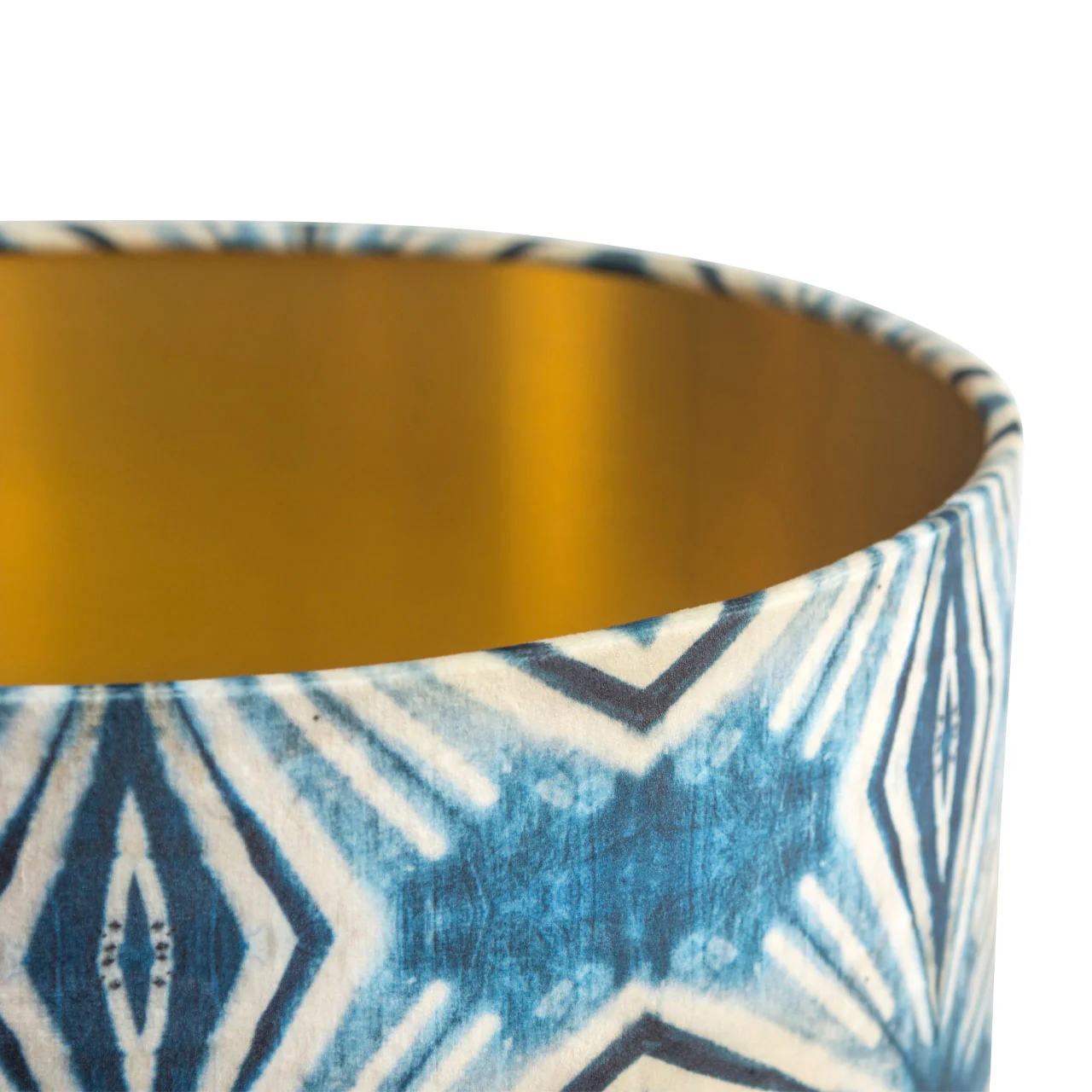 Indigo Itajime Diamond Drum Lampshade - Image 4