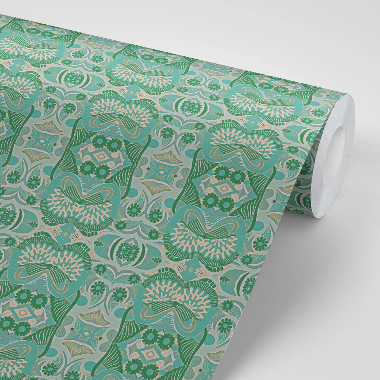 Esprit Sea Green Wallpaper Sample - Image 2