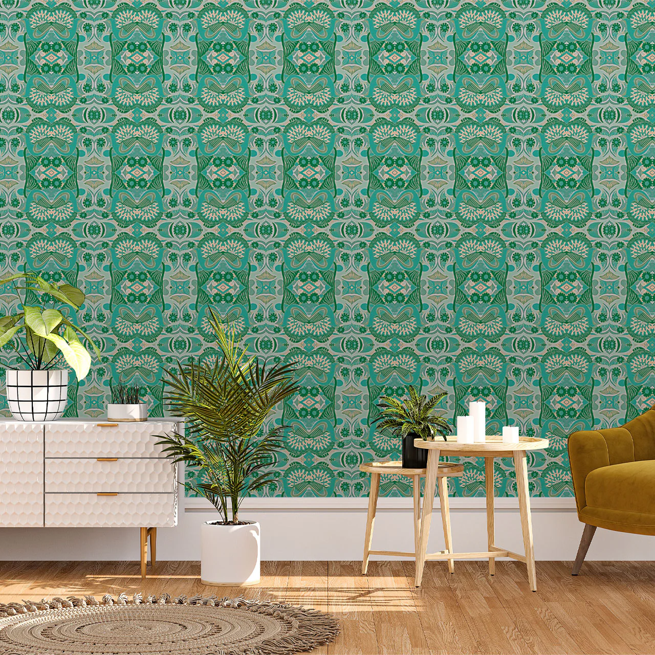 Esprit Sea Green Wallpaper Sample - Image 3