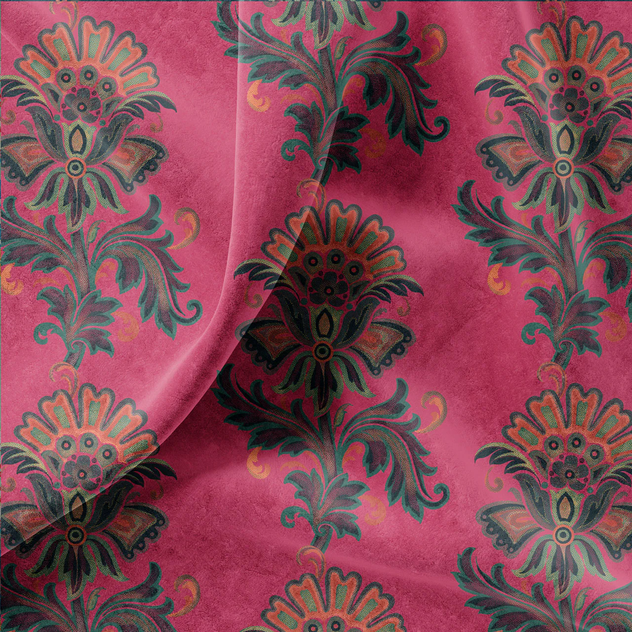 Fleur Fuchsia Velvet Sample - Image 2