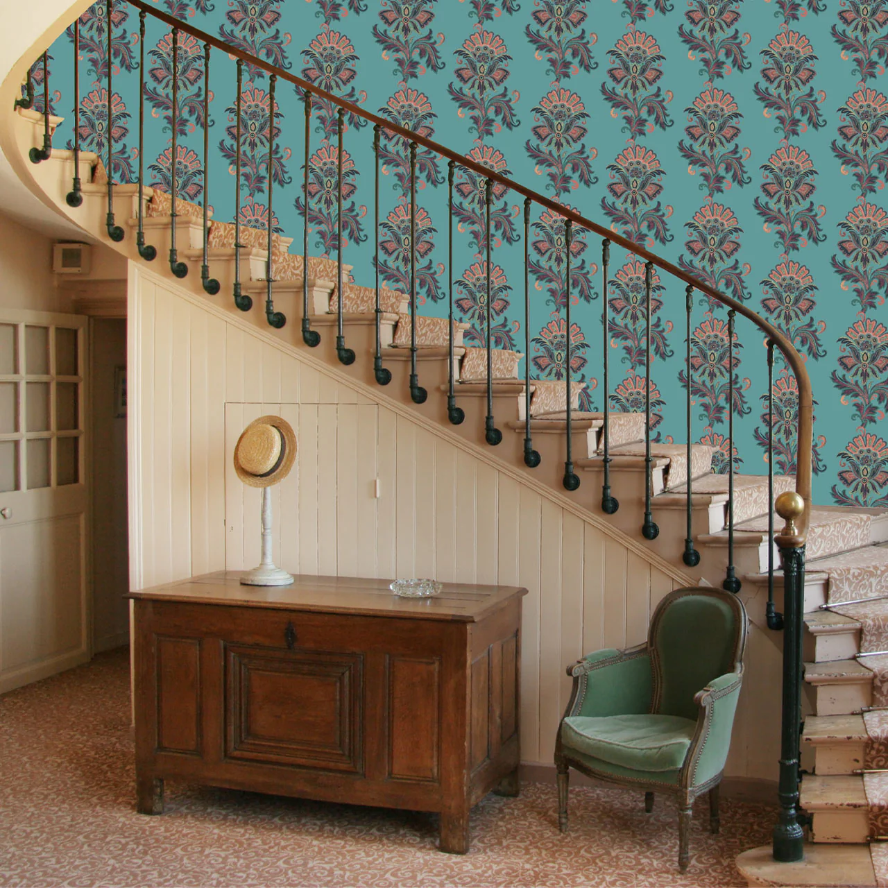 Fleur Maya Blue Wallpaper - Image 4
