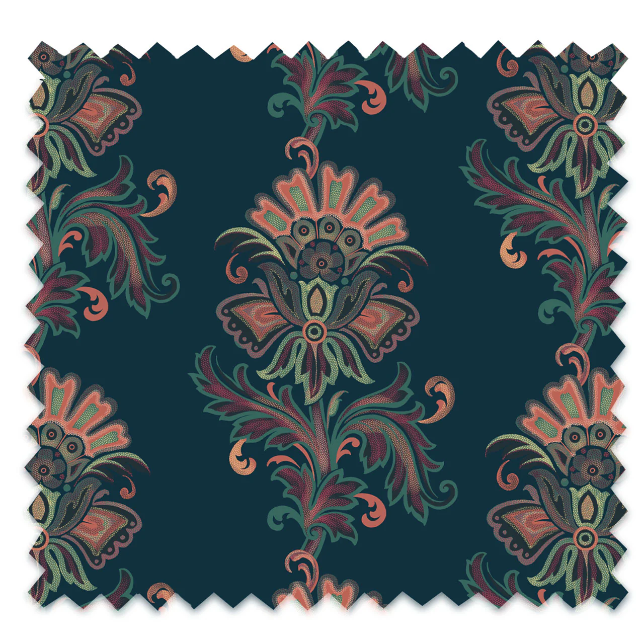 Fleur Midnight Velvet Fabric - Image 2