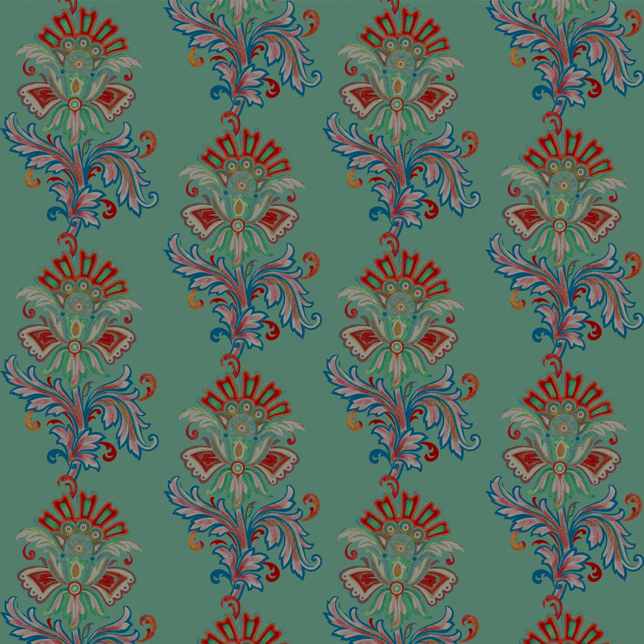 Fleur Sage Wallpaper Sample