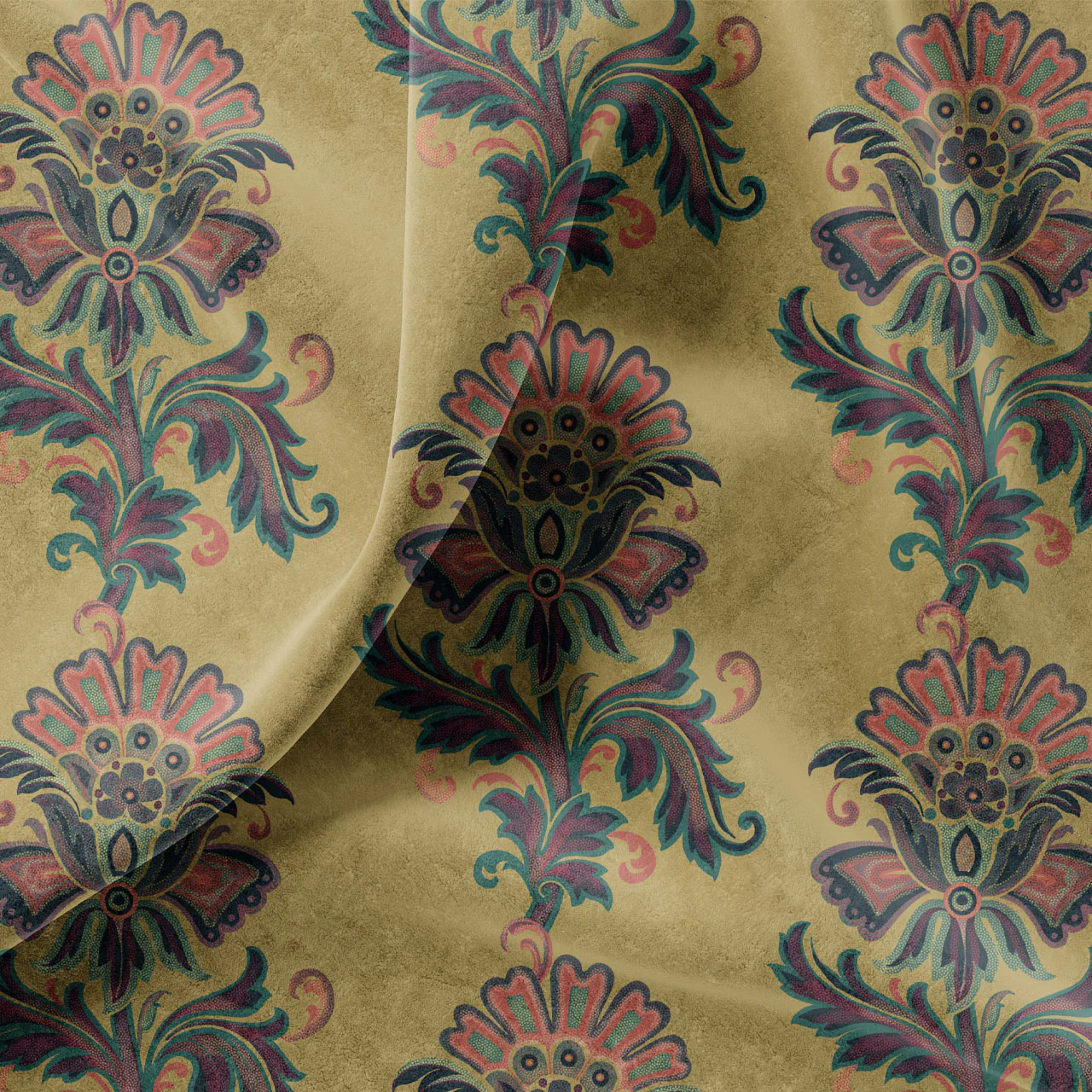Fleur Vanilla Velvet Fabric