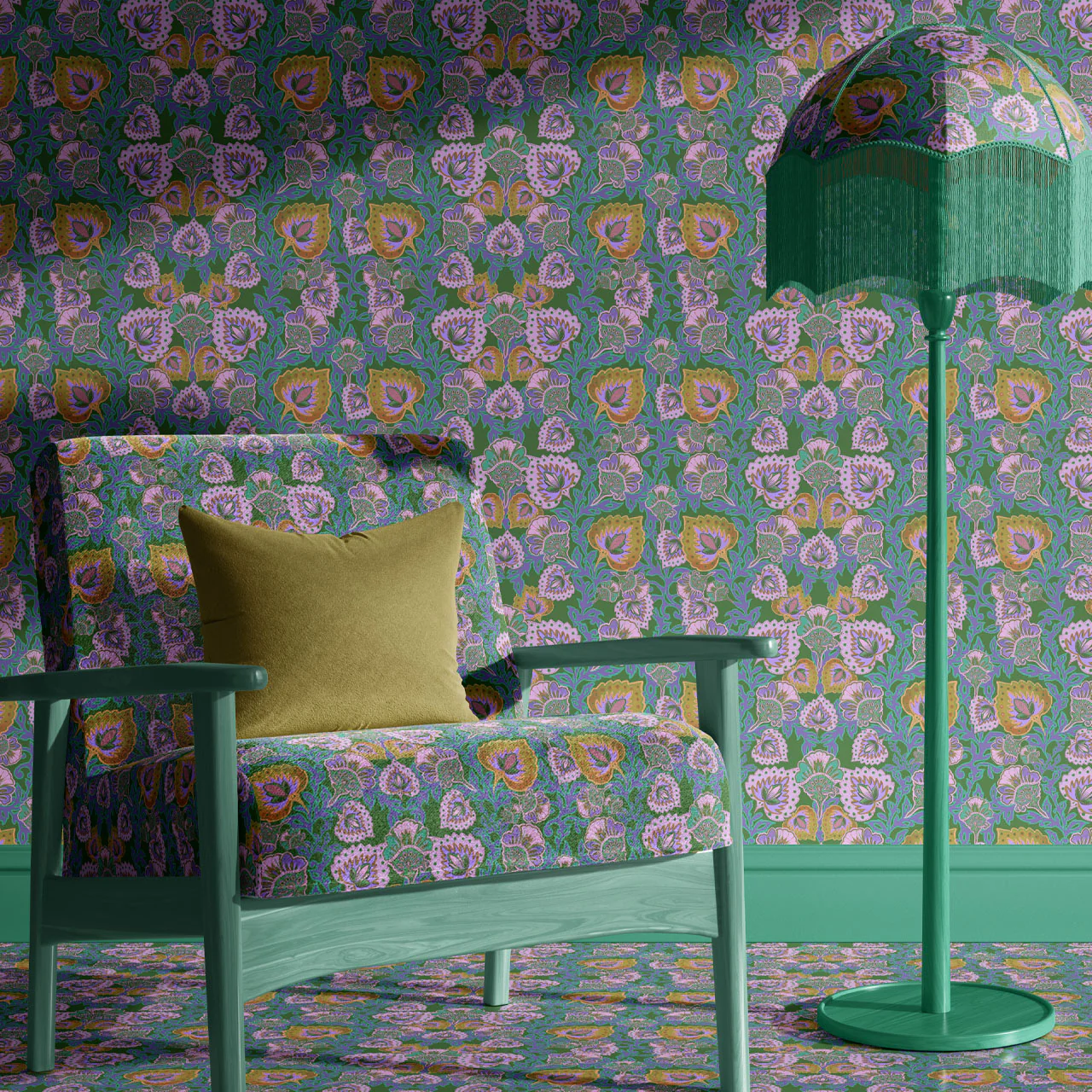 Garden of India Clover Wallpaper Sample - Image 2