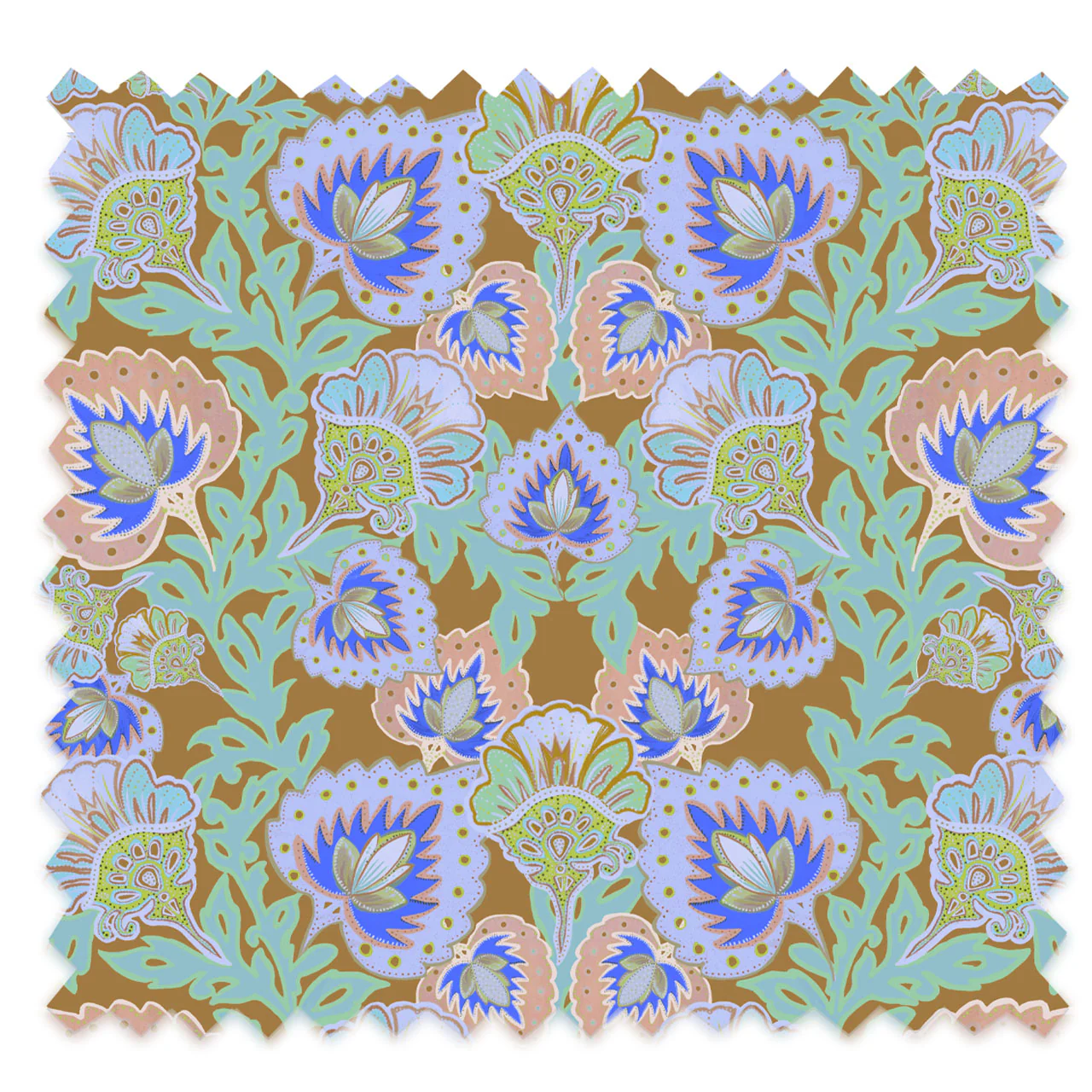 Garden of India Mustard Velvet Fabric Sample