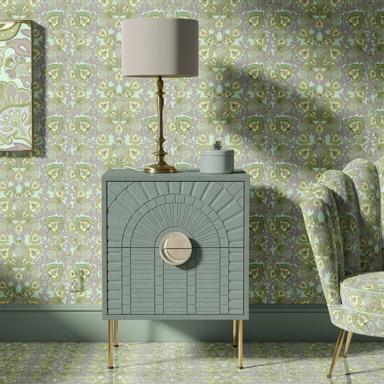 Garden of India Pistachio Wallpaper