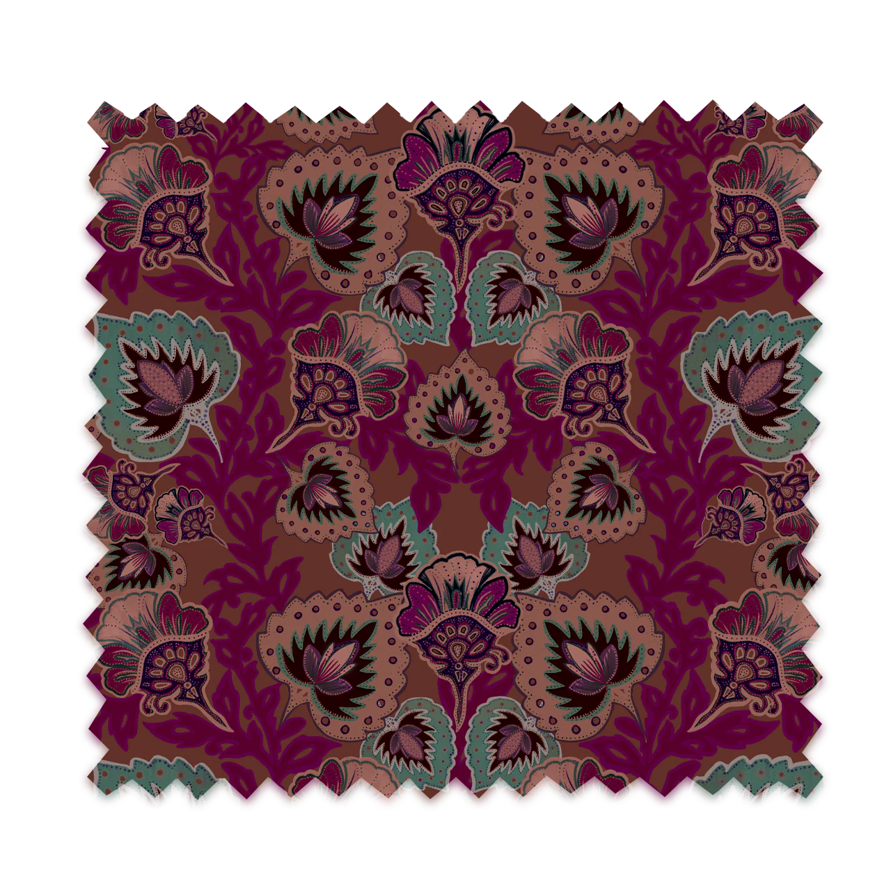 Garden of India Ruby Linen Fabric - Image 2