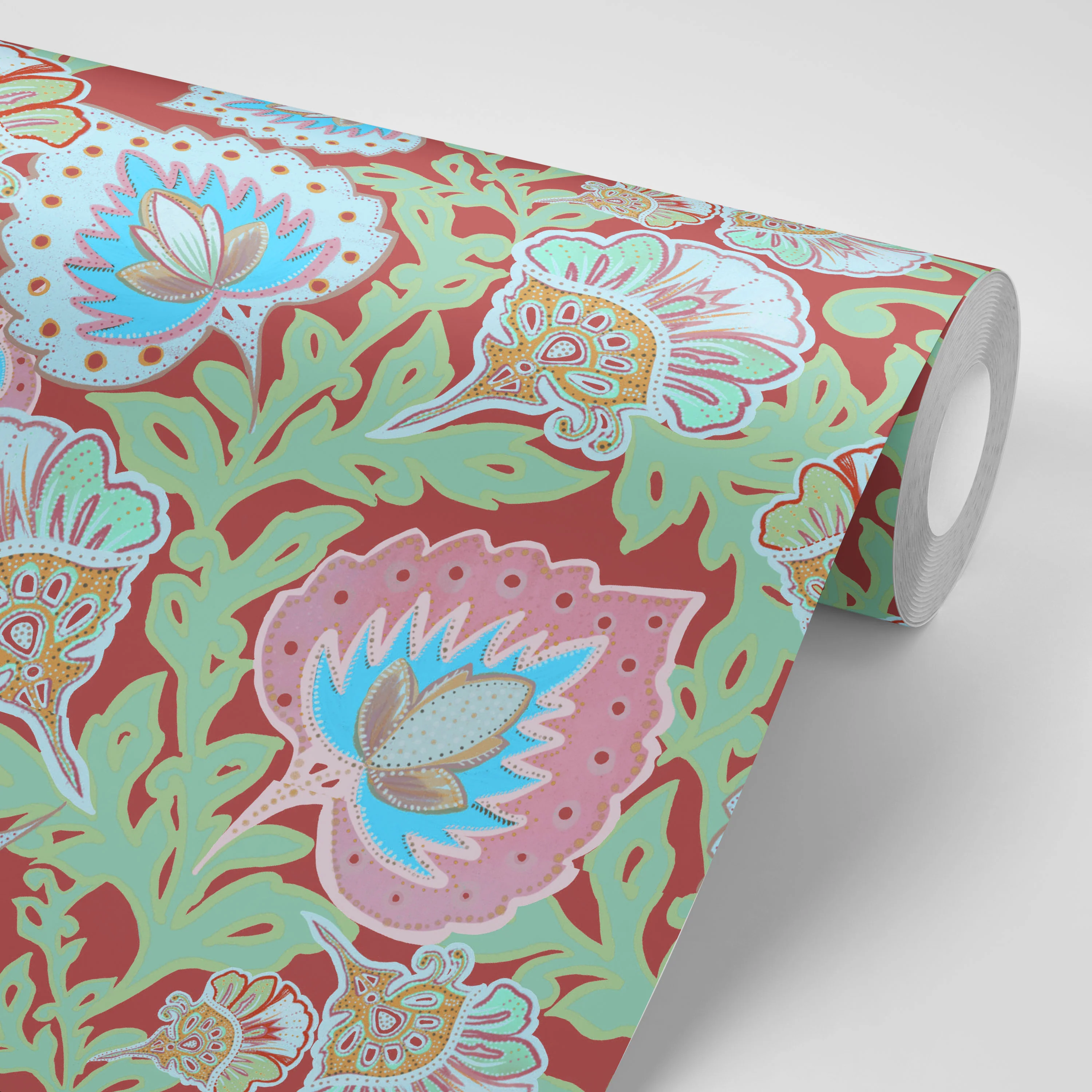 Garden of India Rust Wallpaper Sample - Image 2