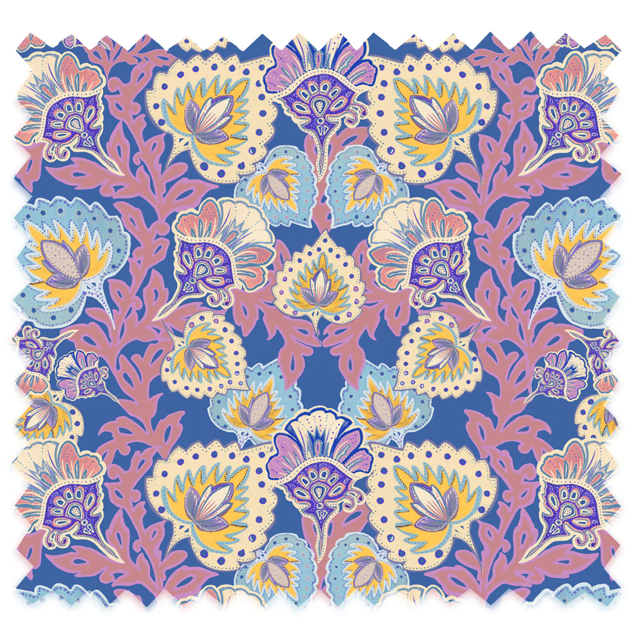 Garden of India Wedgewood Velvet Fabric Sample
