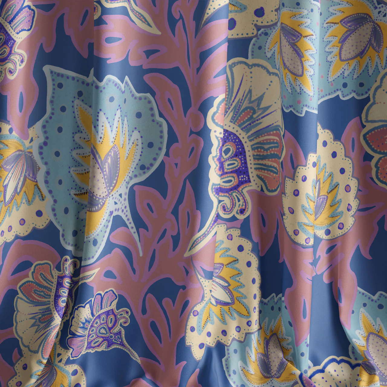 Garden of India Wedgewood Velvet Fabric Sample - Image 2