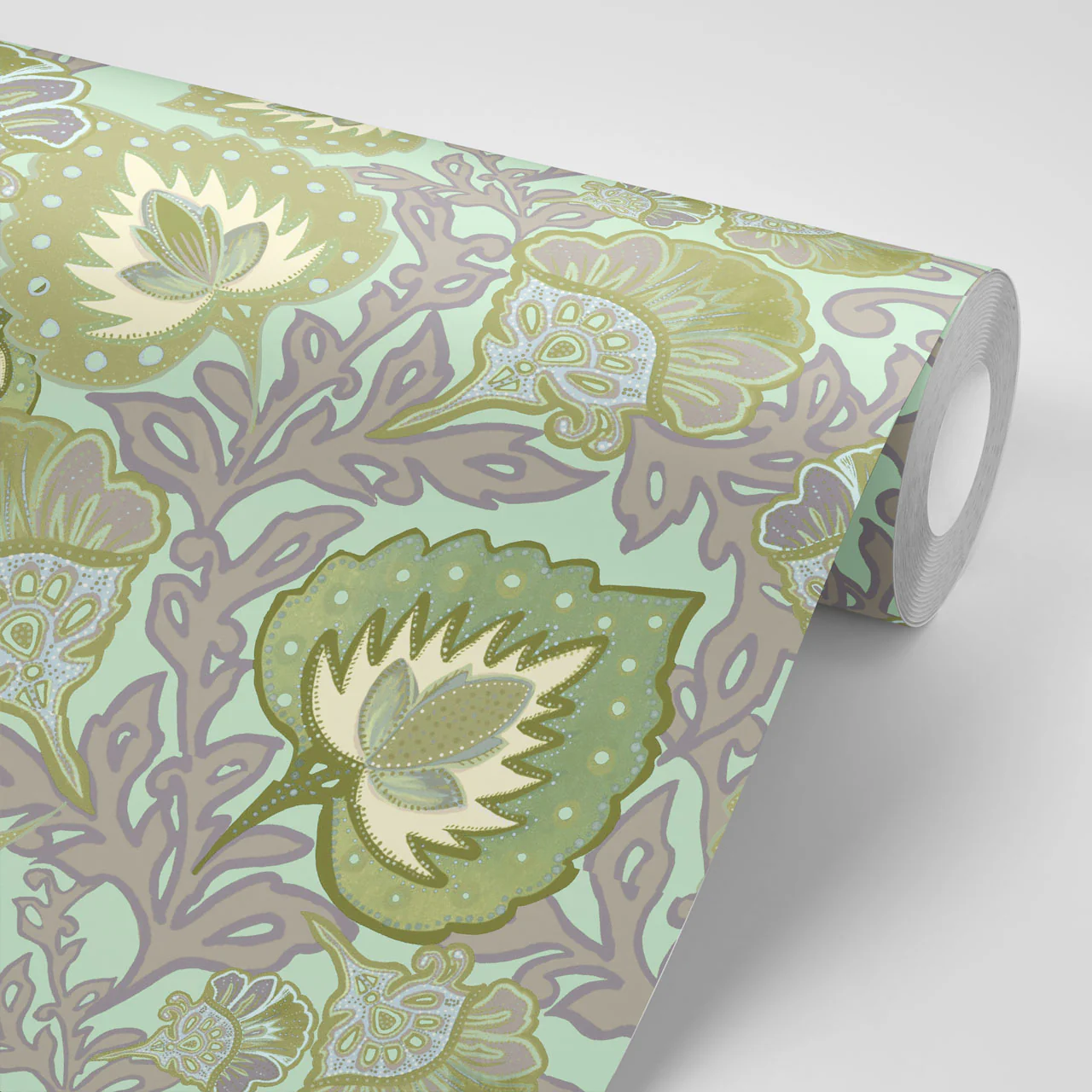 Garden of India Pistachio Wallpaper Sample - Image 2