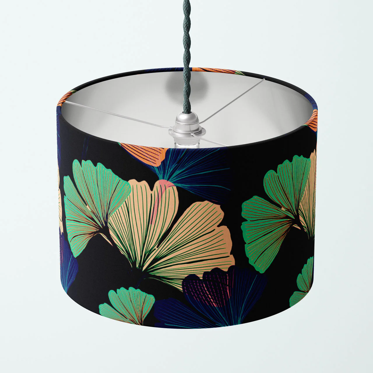 Ginkgo Black Drum Lampshade - Image 4