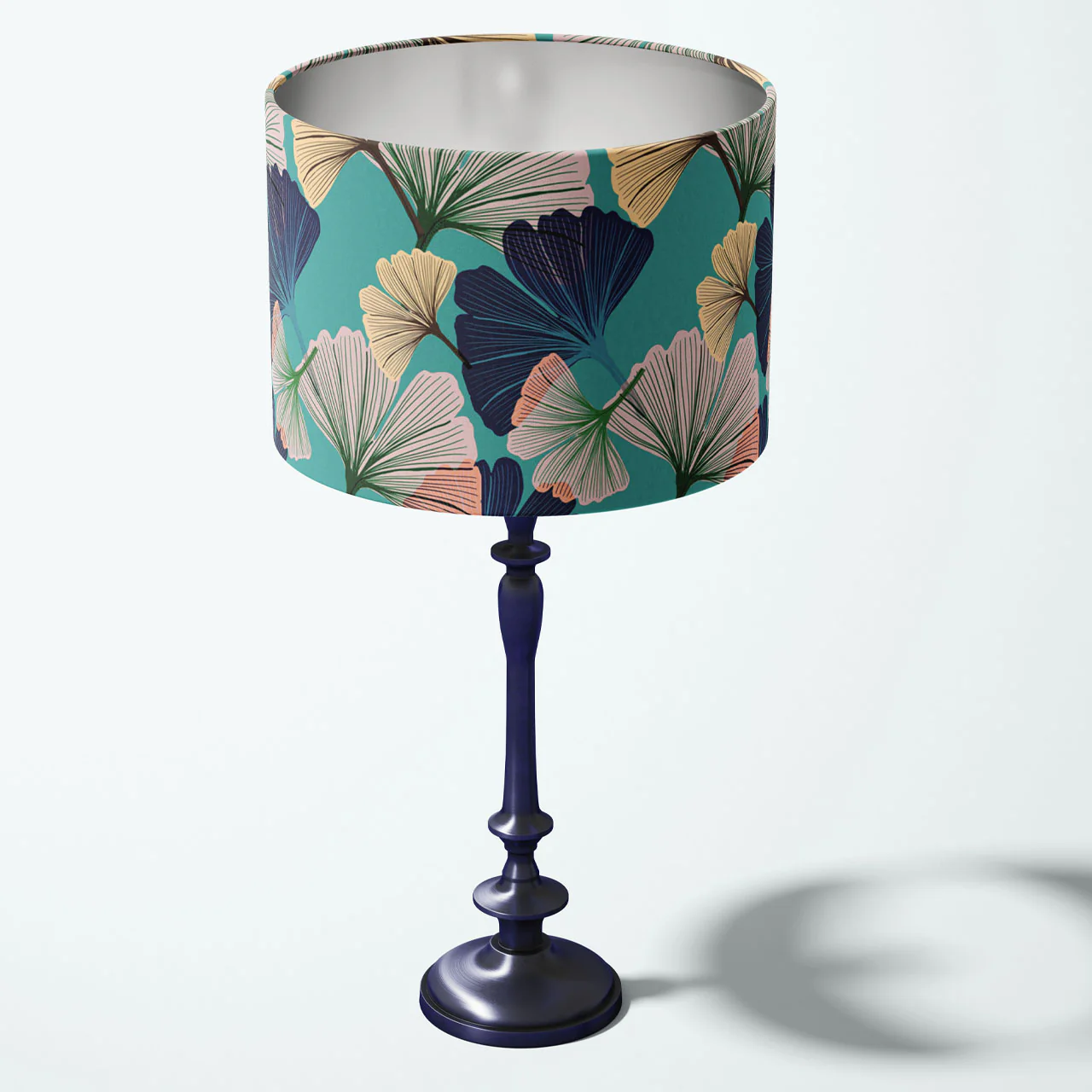 Ginkgo Blue Drum Lampshade - Image 4