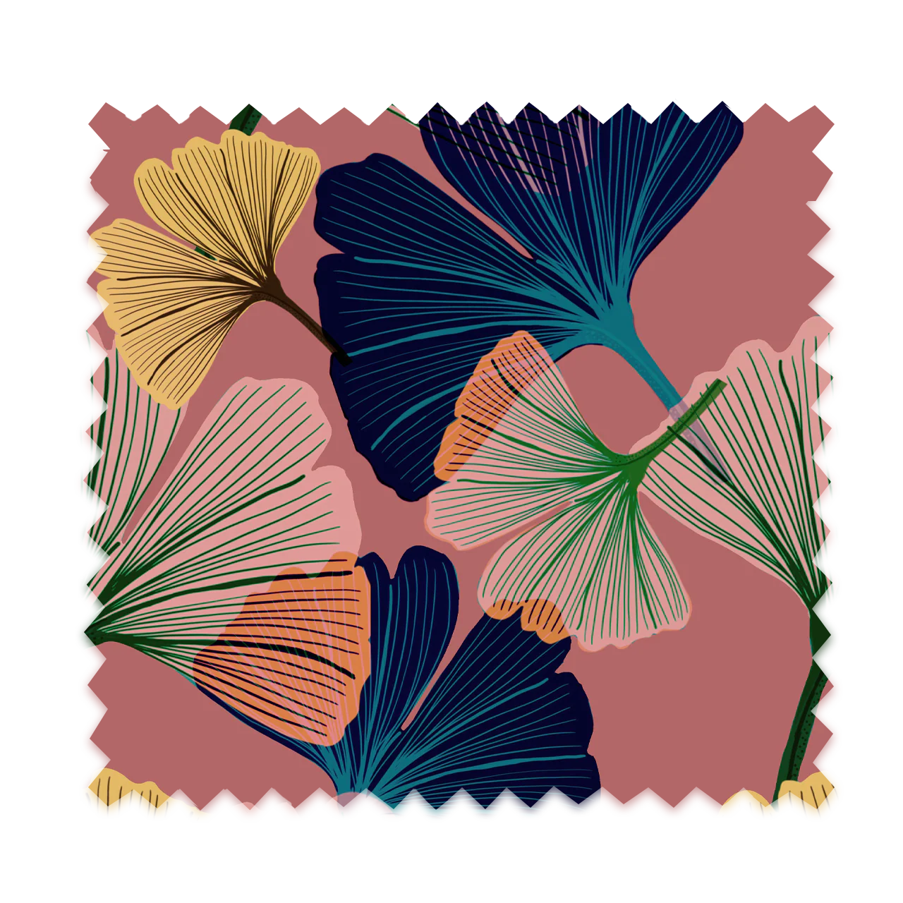 Ginkgo Rosy  Drum Lampshade - Image 3