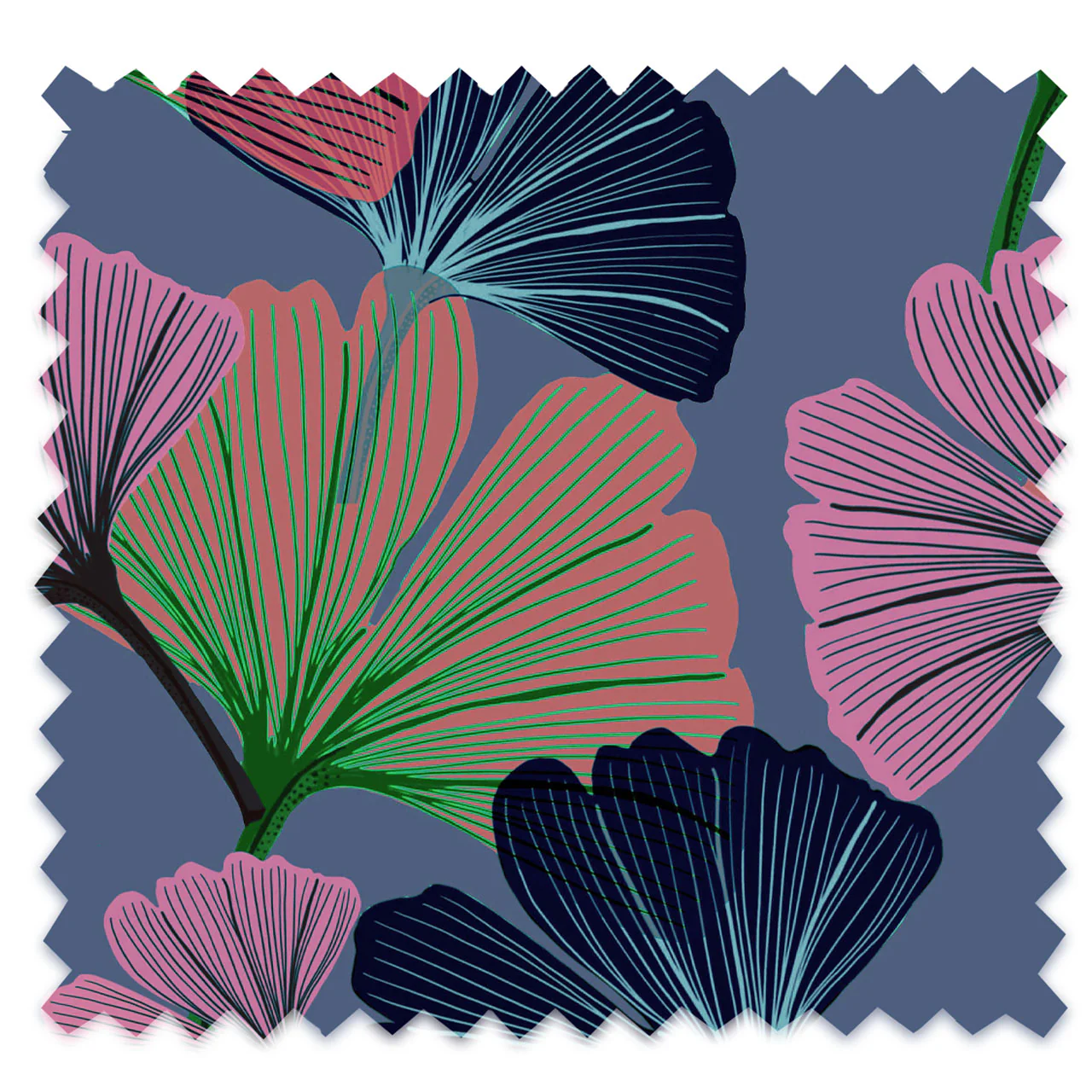 Ginkgo Violet Velvet Fabric - Image 2
