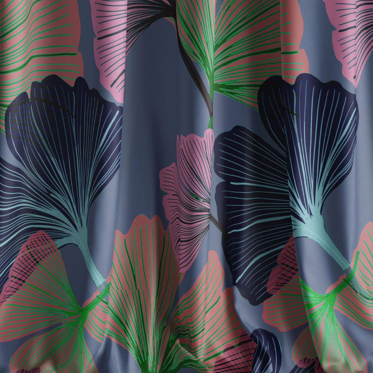 Ginkgo Violet Velvet Fabric Sample - Image 2