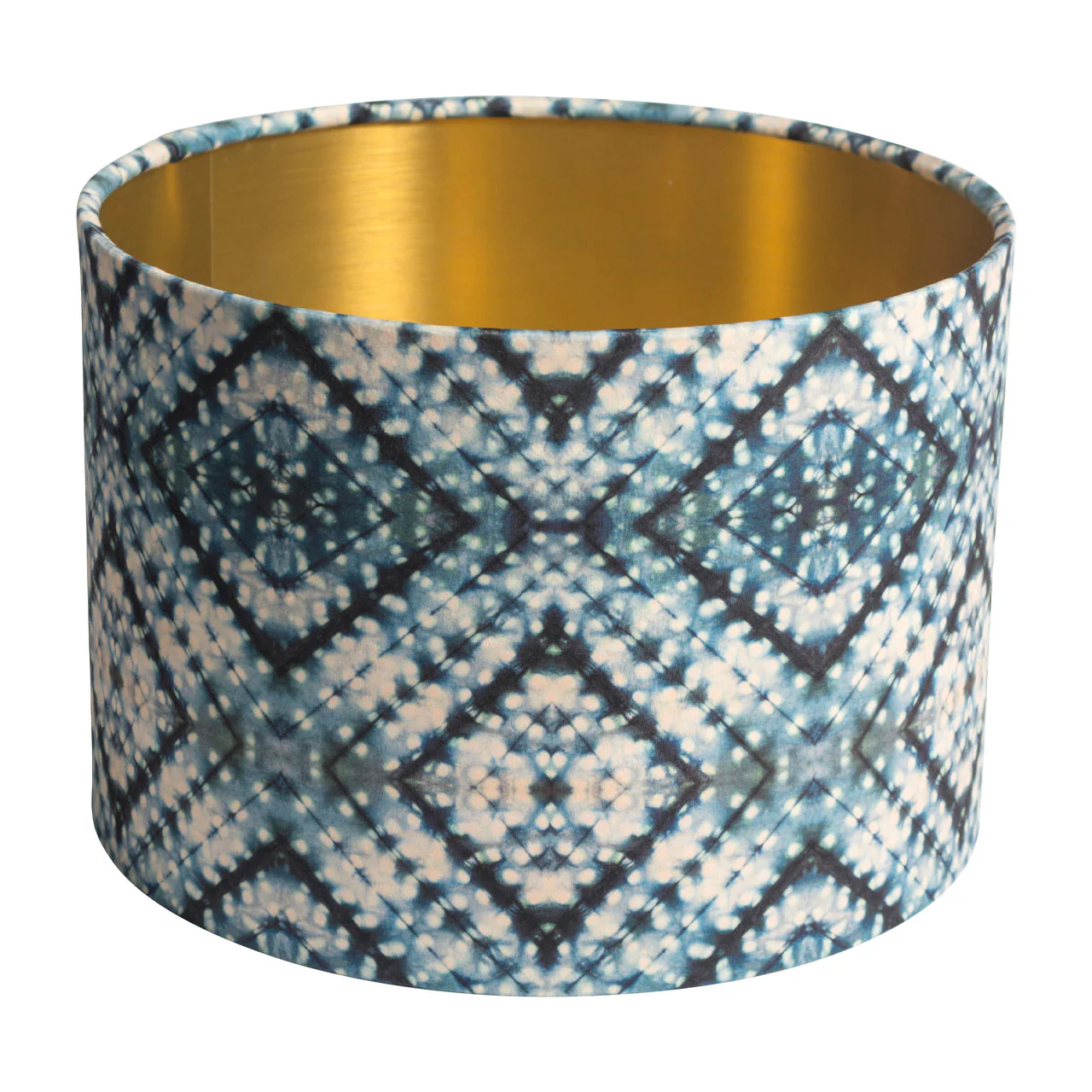 Indigo Itajime Cross Drum Lampshade - Image 3