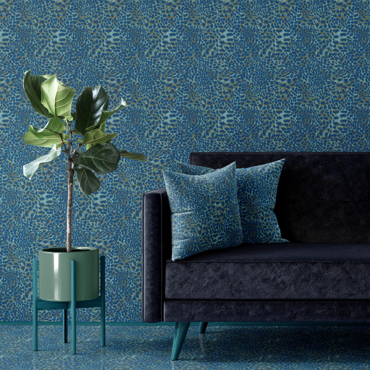 Leopard Blueberry Crush Wallpaper - Image 4