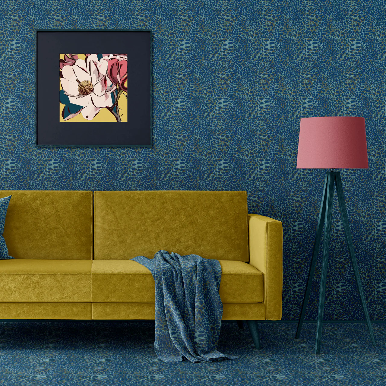 Leopard Blueberry Crush Wallpaper Sample - Image 2