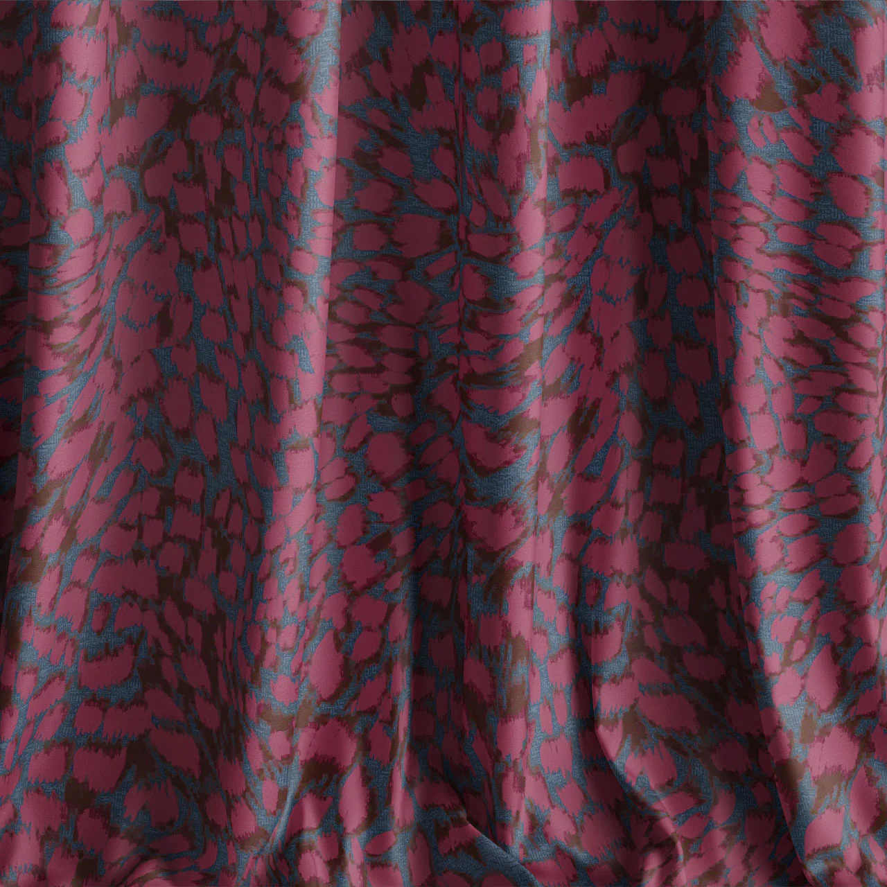 Leopard Magenta Crush Velvet Fabric