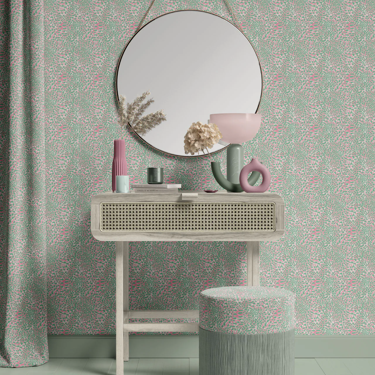 Leopard Pink Sorbet Wallpaper Sample - Image 4