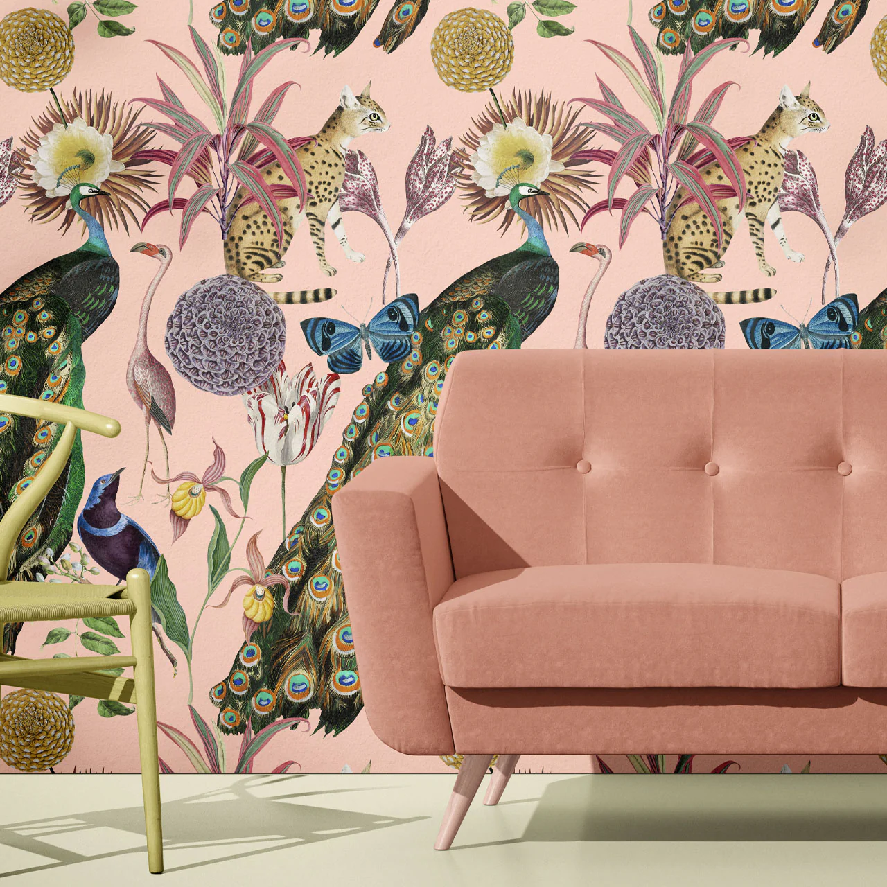 Les Plumes Flamingo Wallpaper Sample - Image 3