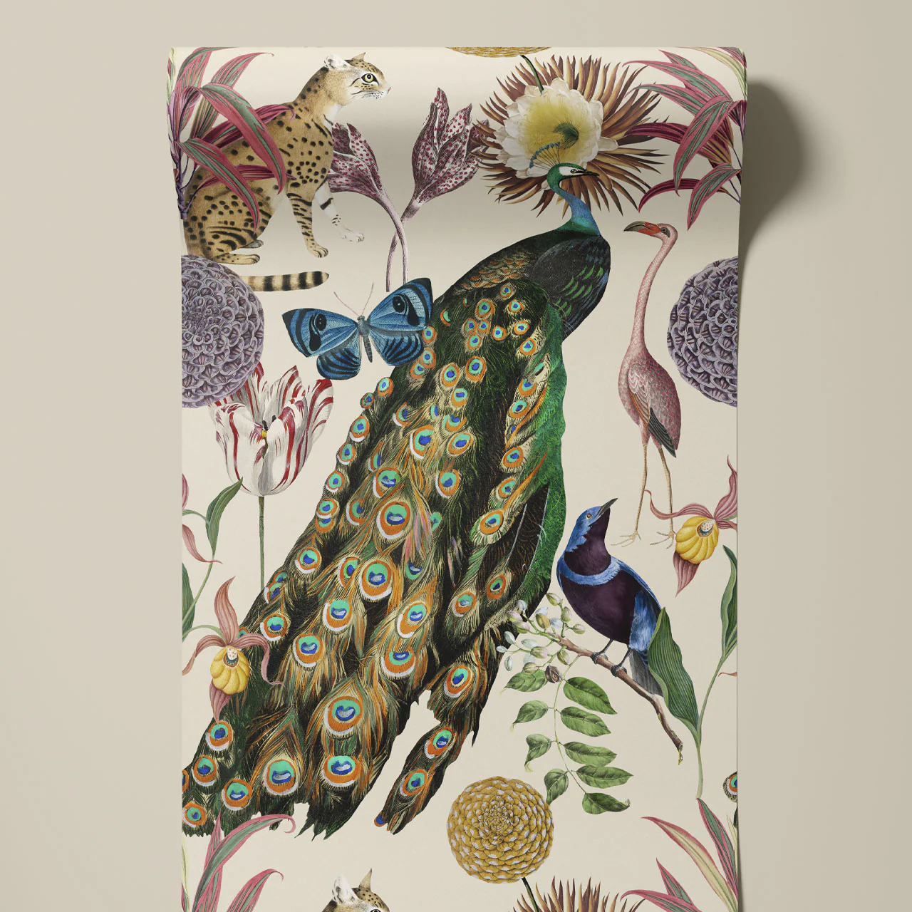 Les Plumes Ivory Wallpaper Sample - Image 2