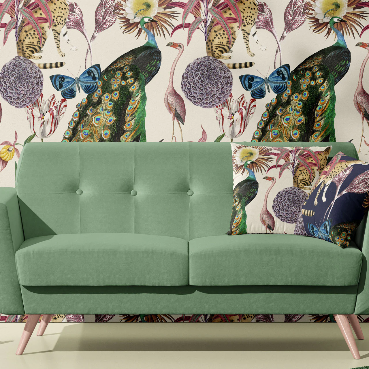 Les Plumes Ivory Wallpaper Sample - Image 3
