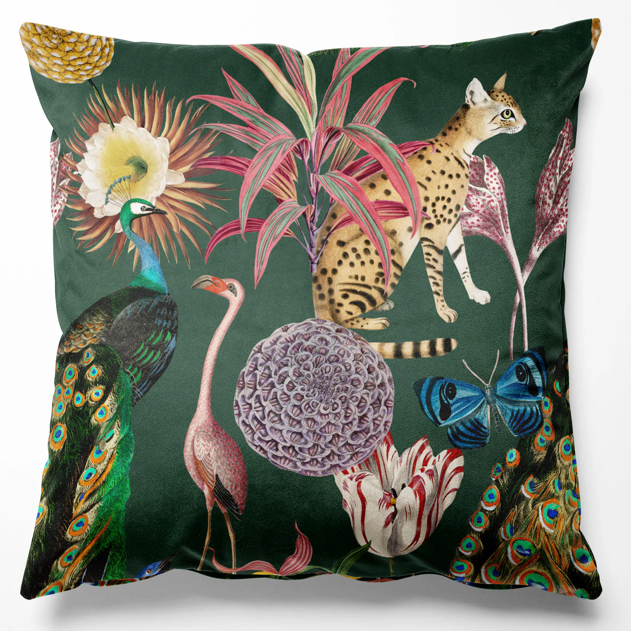 Les Plumes Palm Green Cushion