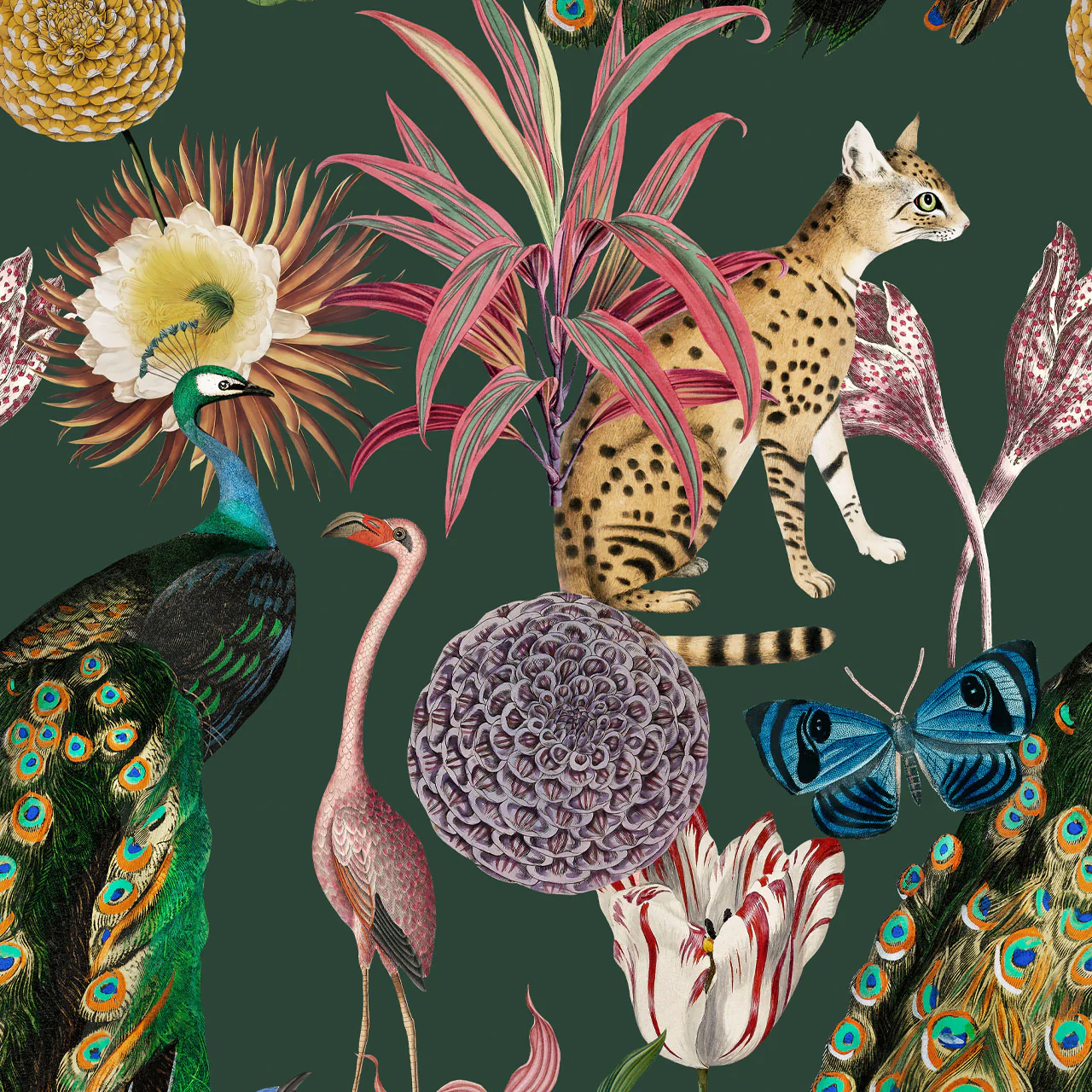 Les Plumes Palm Green Wallpaper - Image 2