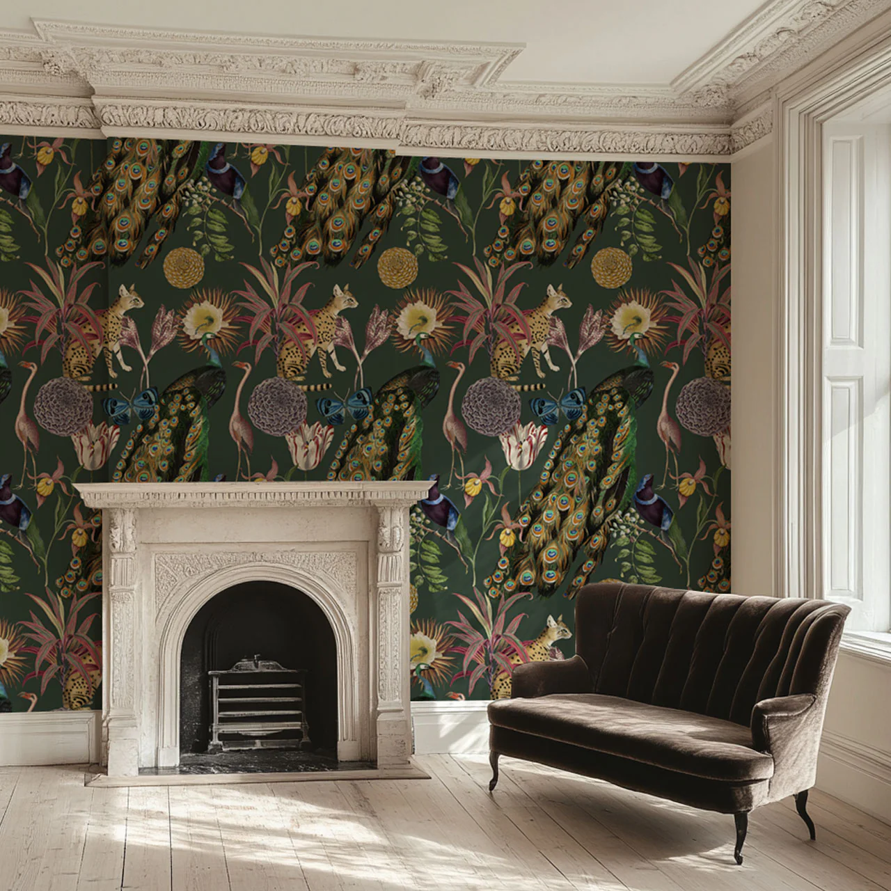 Les Plumes Palm Green Wallpaper - Image 4