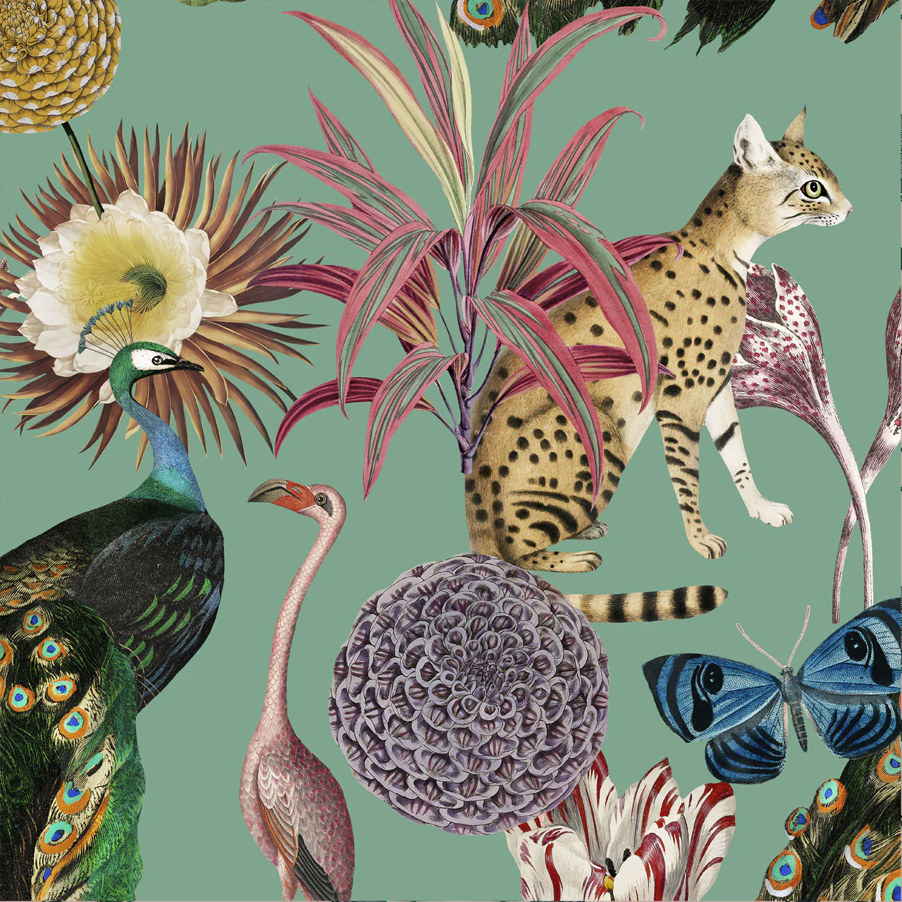 Les Plumes Sea Green Recycled Velvet - Image 3