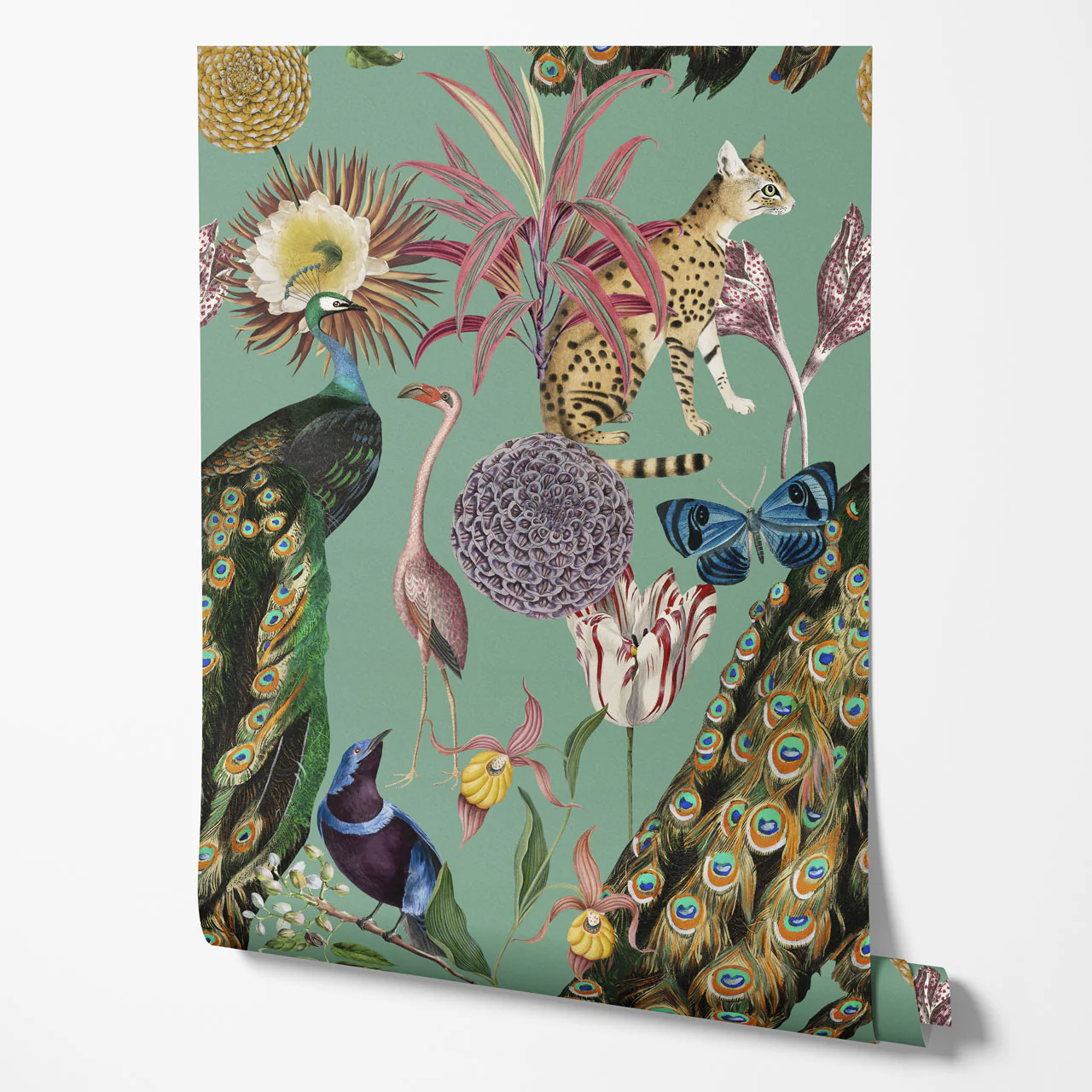 Les Plumes Sea Green Wallpaper - Image 3