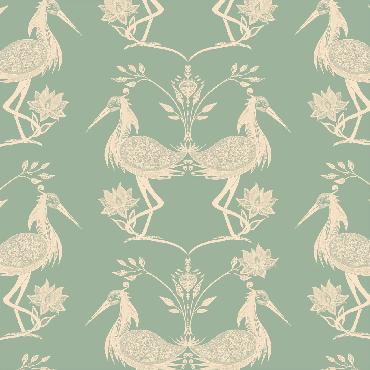 Lotus Mint Wallpaper Sample