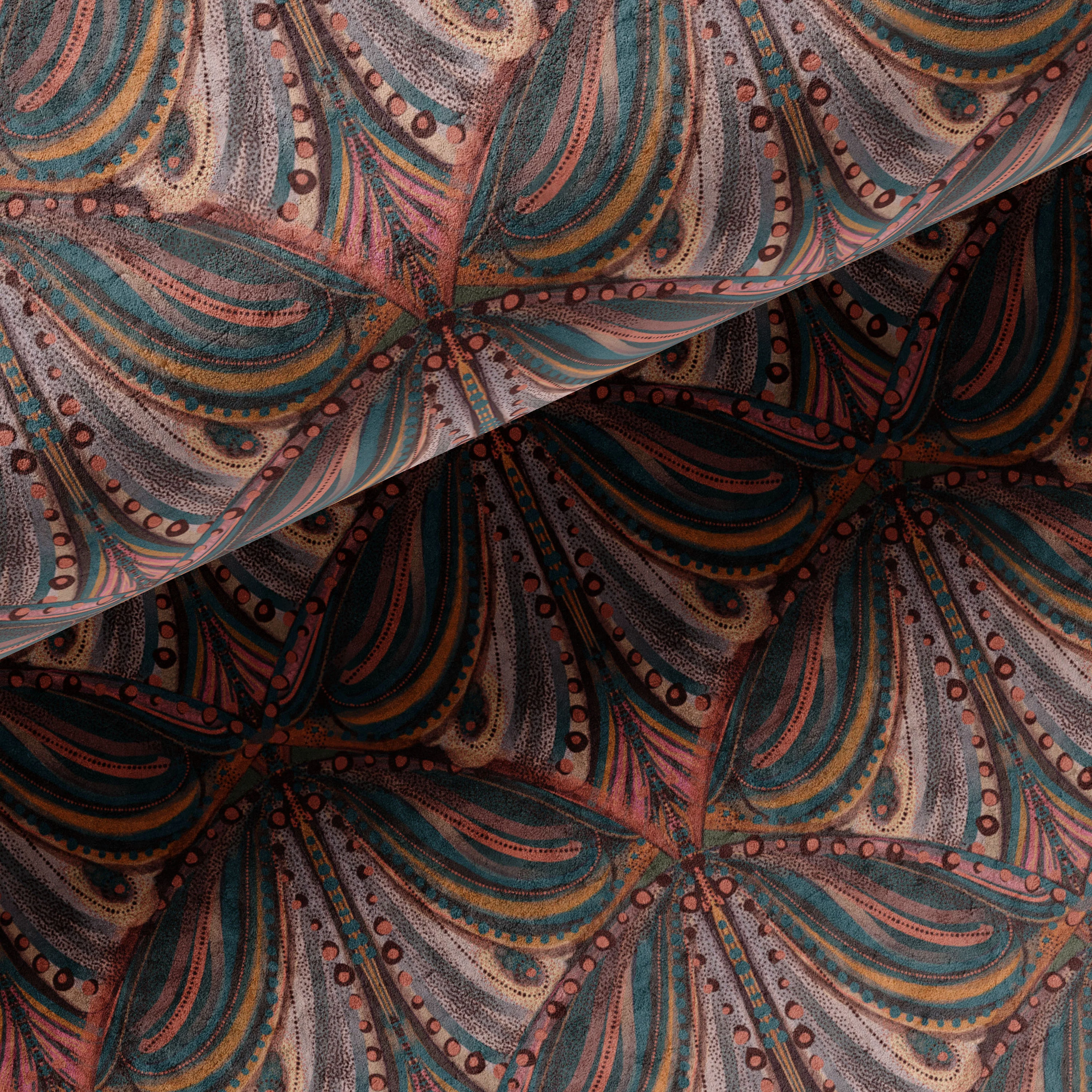 Mumbai Deco Cinnamon Velvet Fabric Sample - Image 2