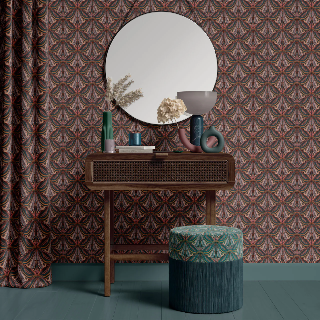 Mumbai Deco Cinnamon Wallpaper - Image 4