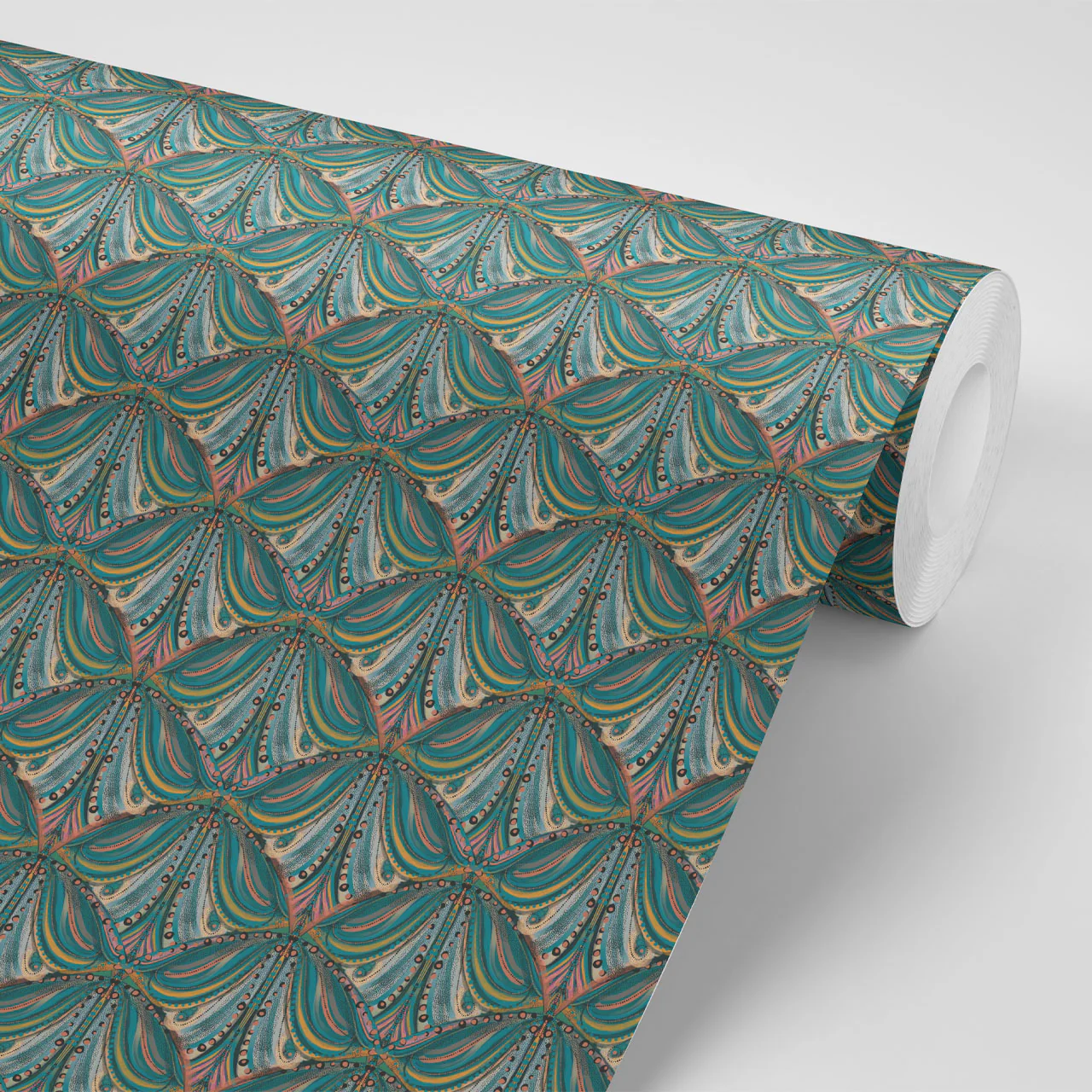 Mumbai Deco Teal Wallpaper - Image 5