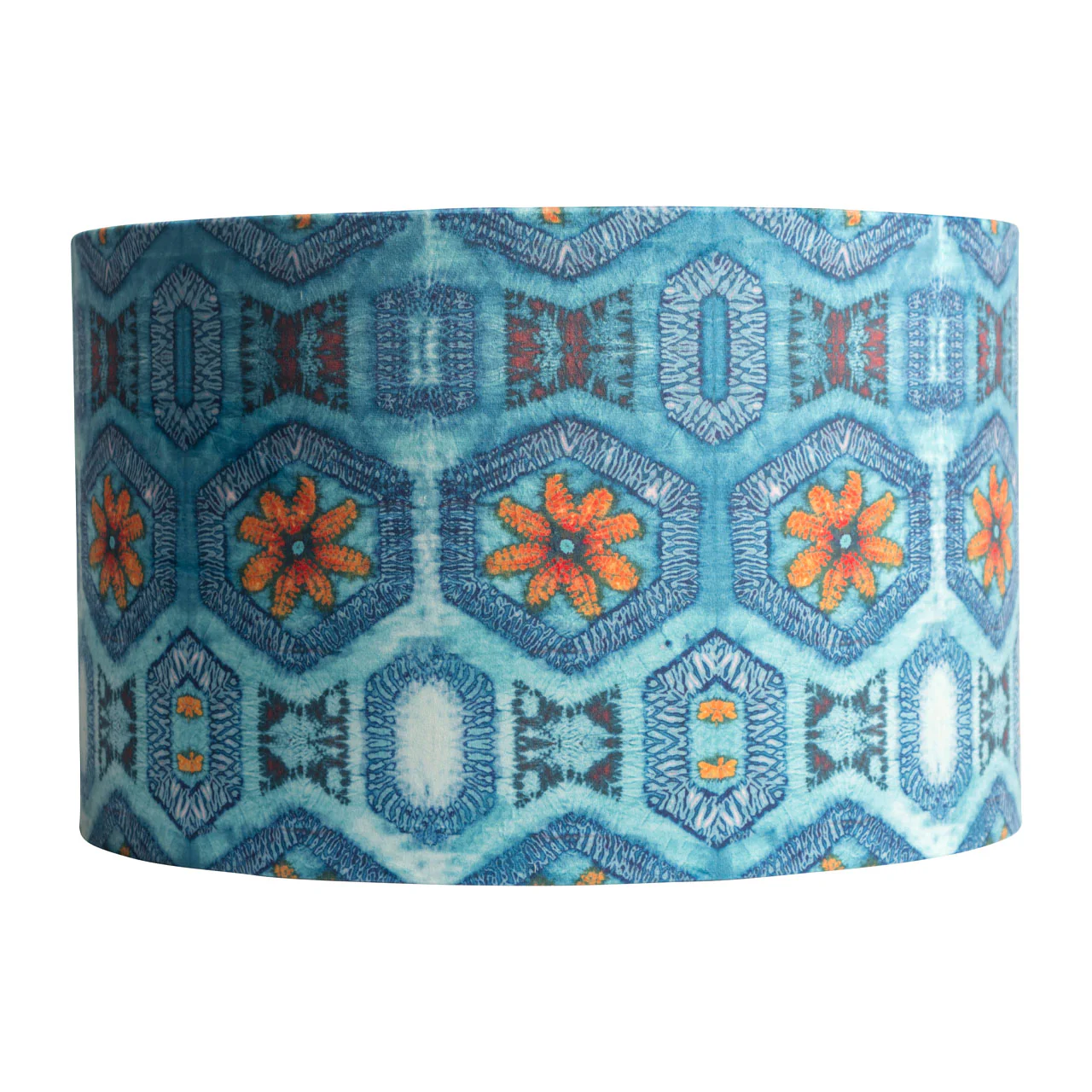 Blue and Tangerine Nui Burst Drum Lampshade - Image 3