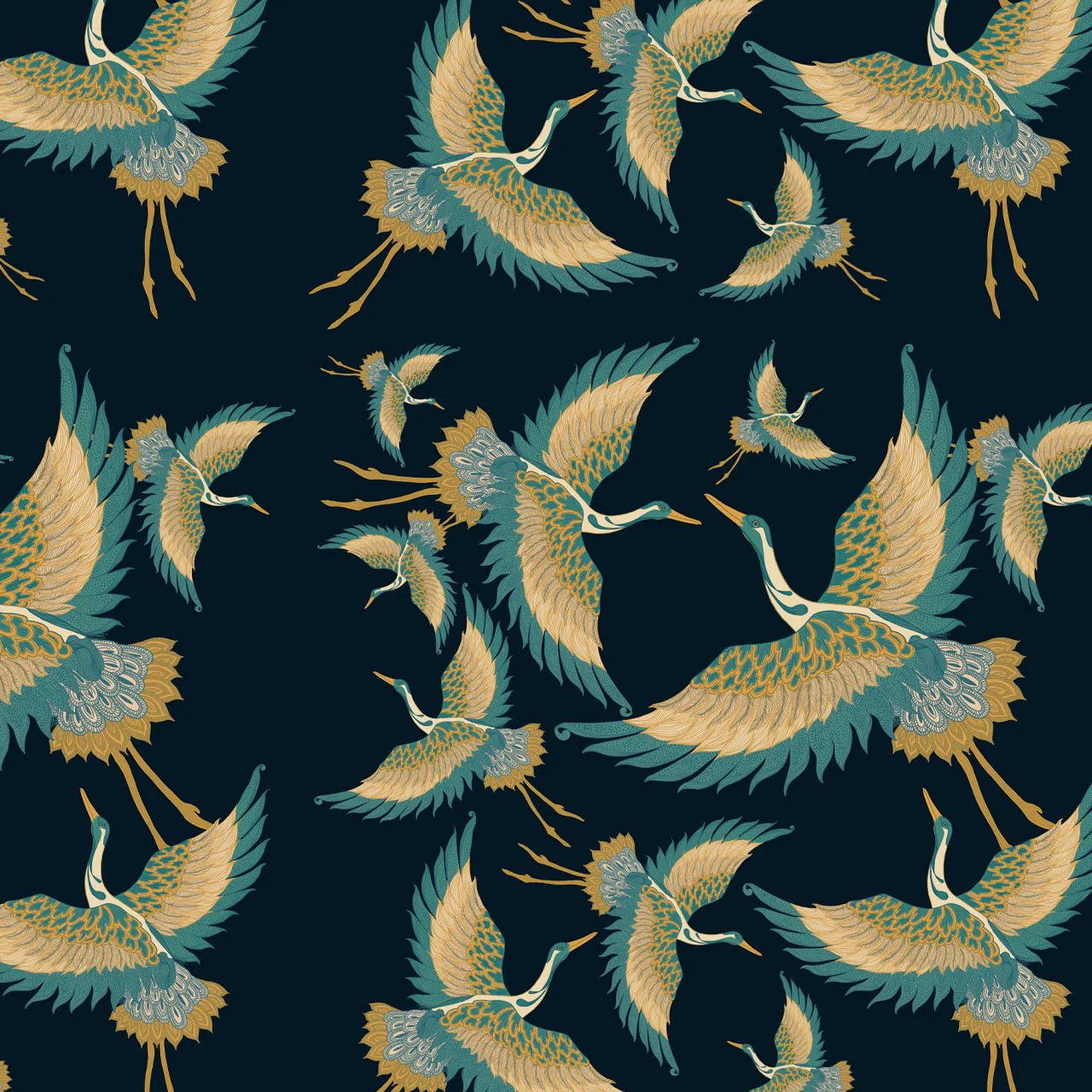 Pachamama Indigo Wallpaper Sample