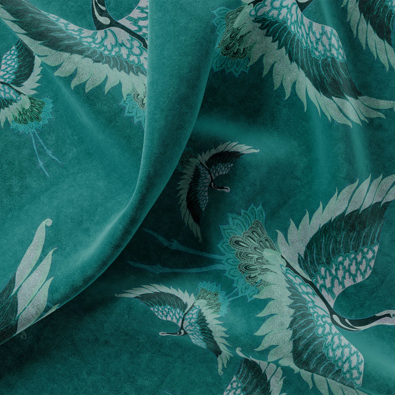 Pachamama Ocean Velvet Fabric Sample - Image 2